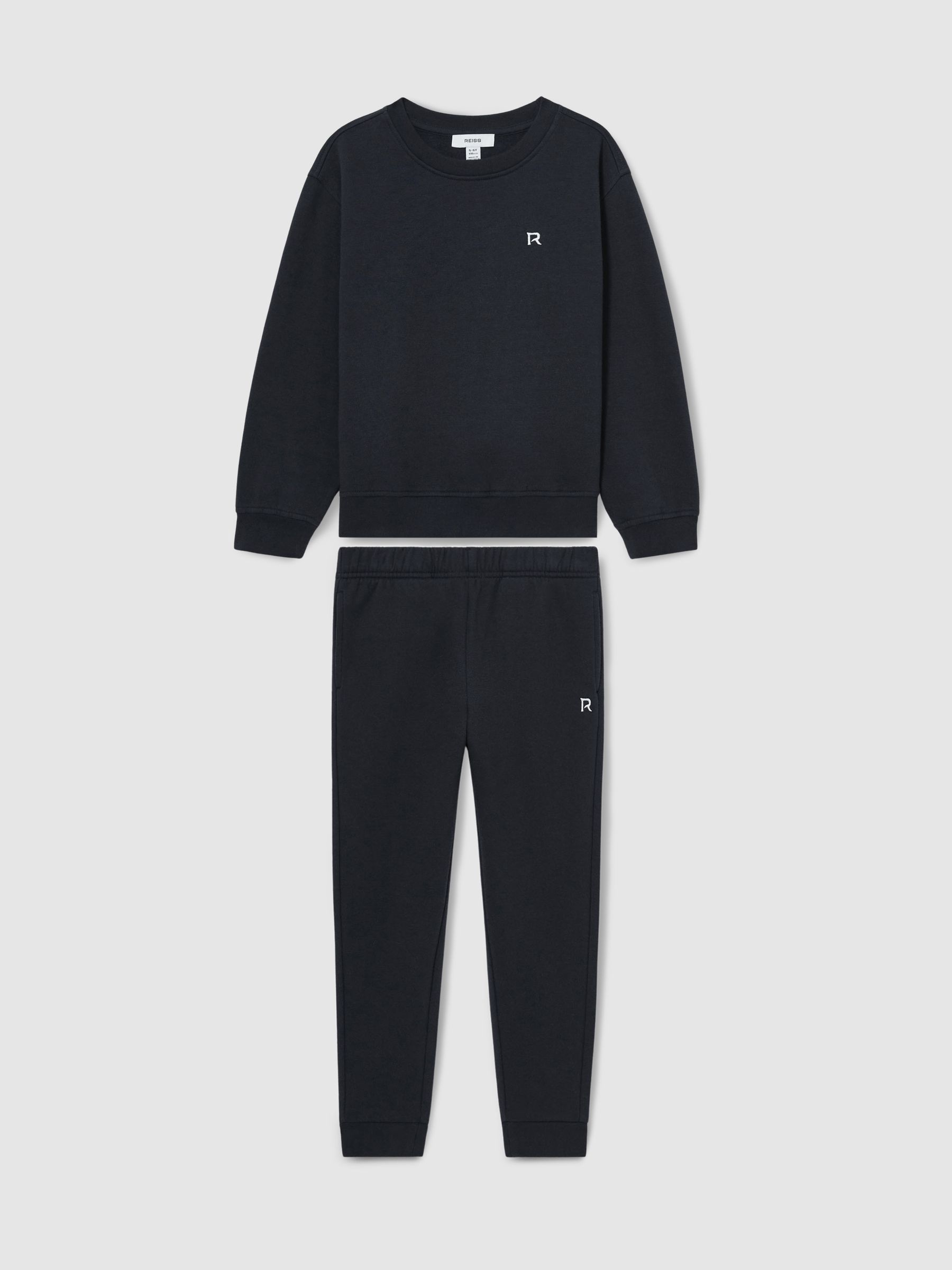 3-9 yrs Cotton-Blend Sweatshirt and Joggers Set in Navy - Image 2 of 4