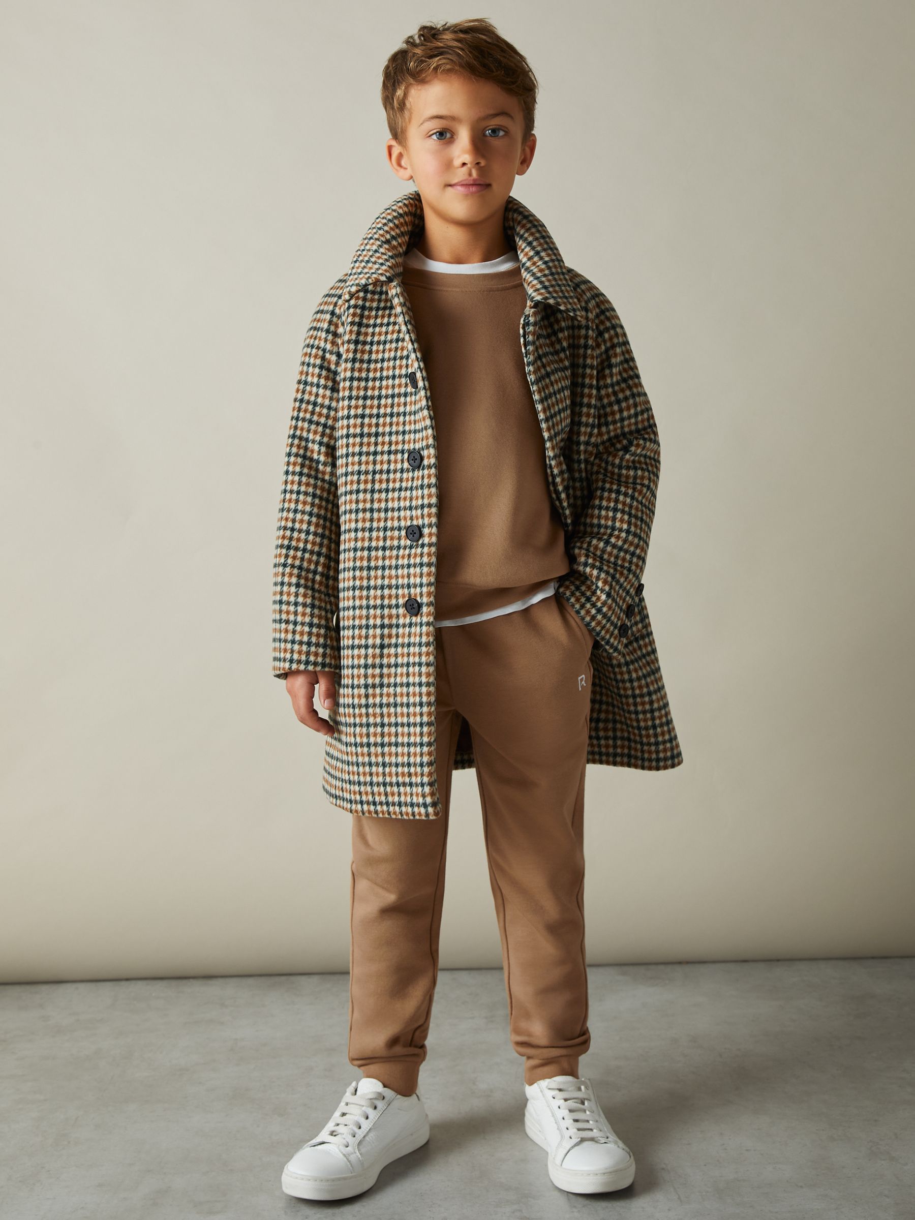 9-13 yrs Cotton-Blend Sweatshirt and Joggers Set in Camel - Image 3 of 4