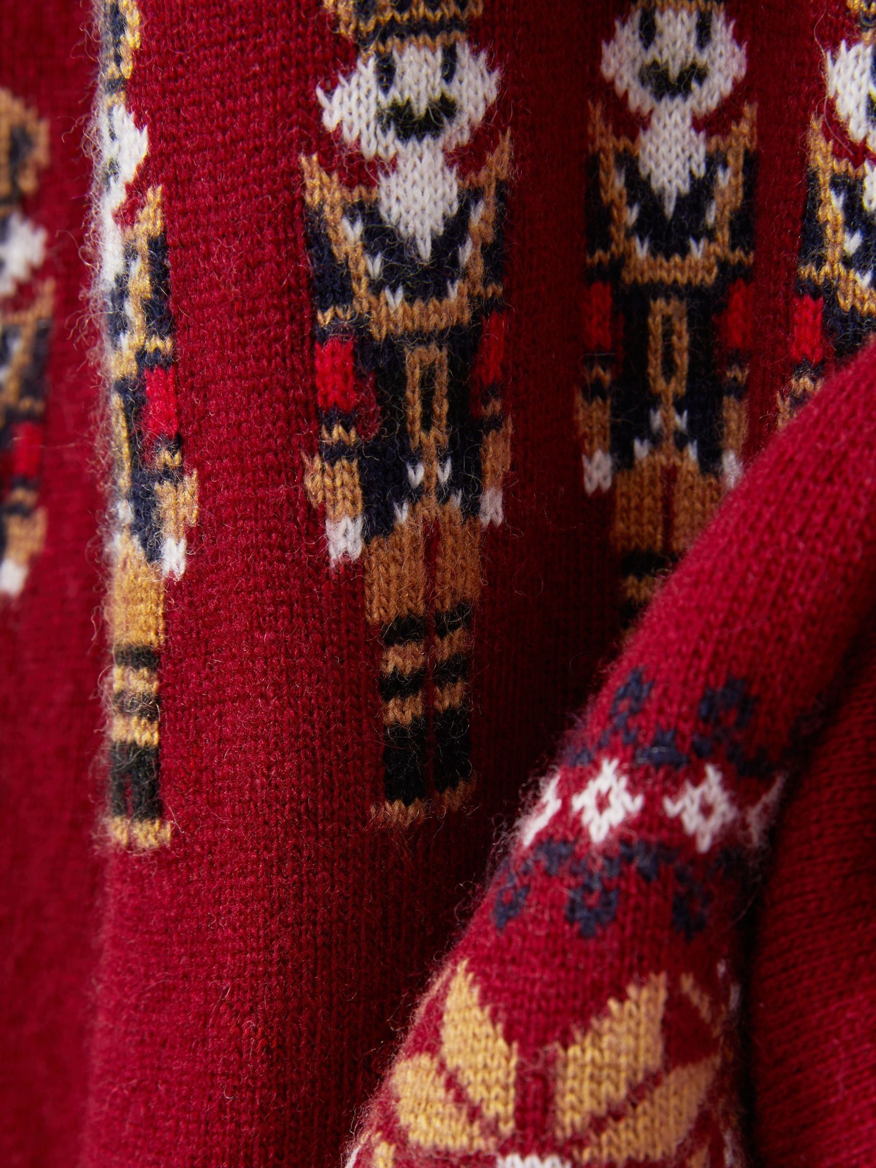 3-9 yrs Nutcracker-Intarsia Jumper with Wool and Alpaca in Red - Image 4 of 4