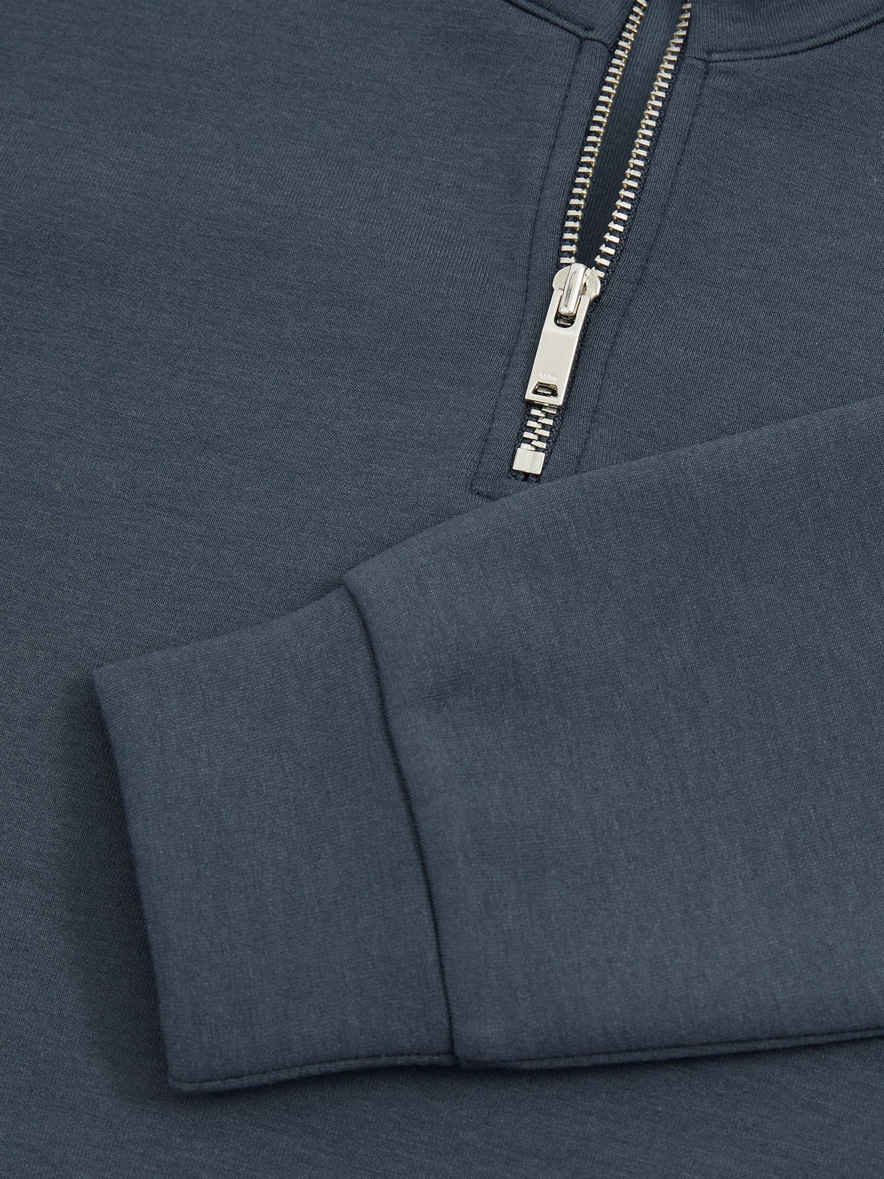 3-9 yrs Interlock-Jersey Half-Zip Sweatshirt in Dark Diesel Blue - Image 4 of 4