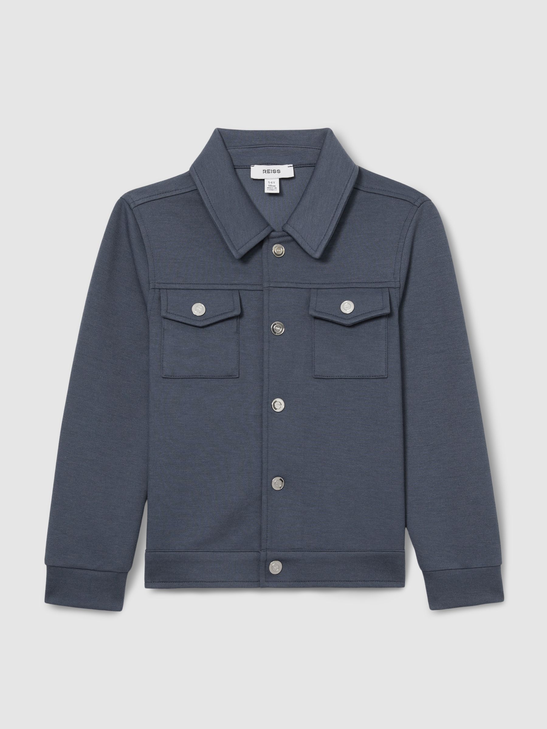 3-9 yrs Interlock-Jersey Overshirt in Dark Diesel Blue - Image 2 of 4