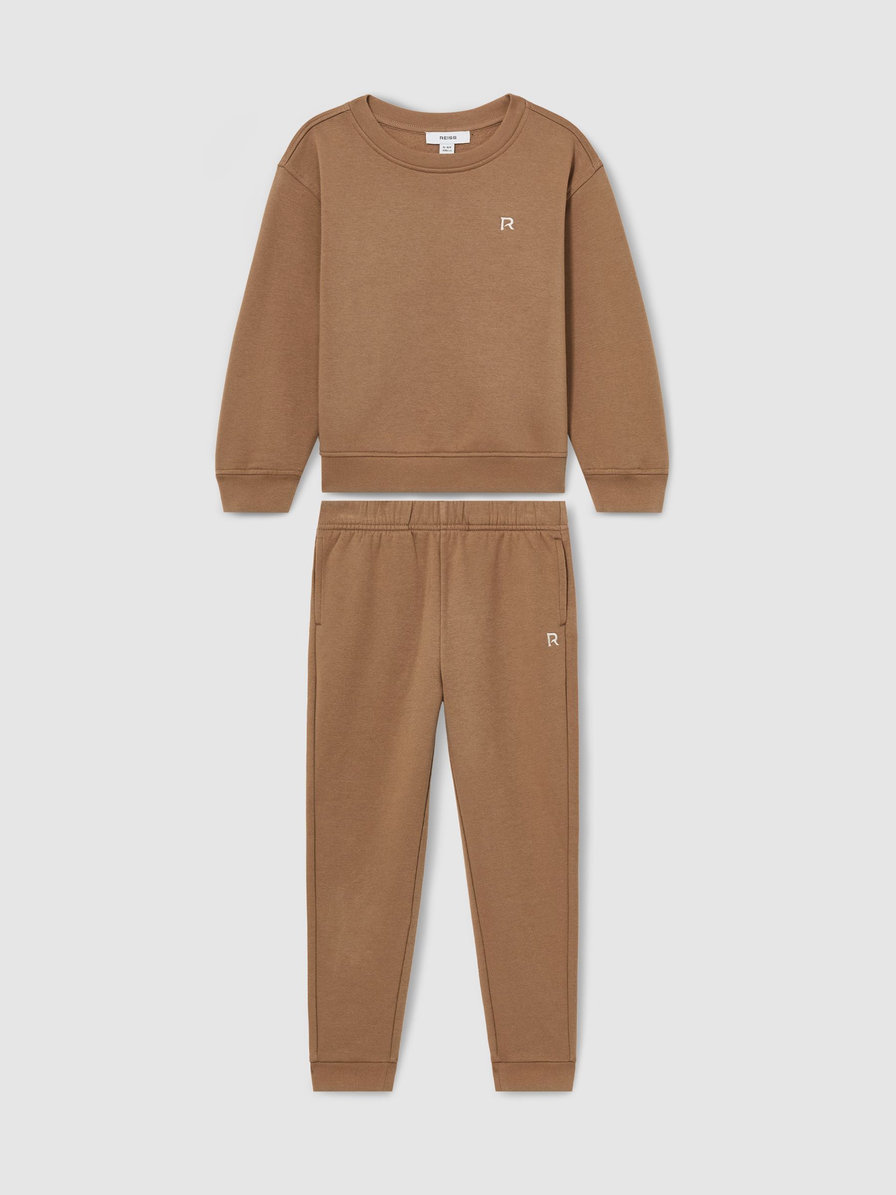 3-9 yrs Cotton-Blend Sweatshirt and Joggers Set in Camel - Image 1 of 3