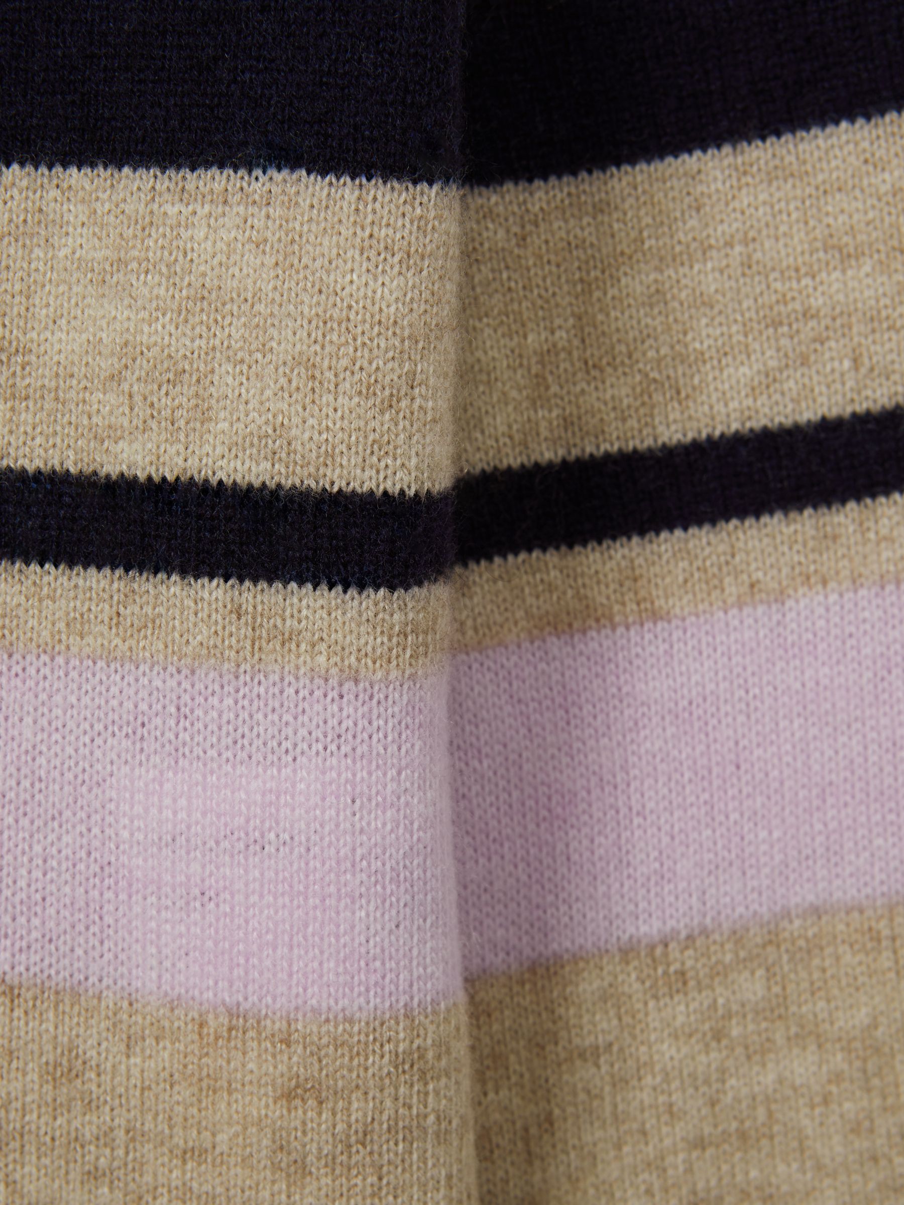 4-9 yrs Wool Blend Striped Crew Neck Jumper in Navy - Image 4 of 4