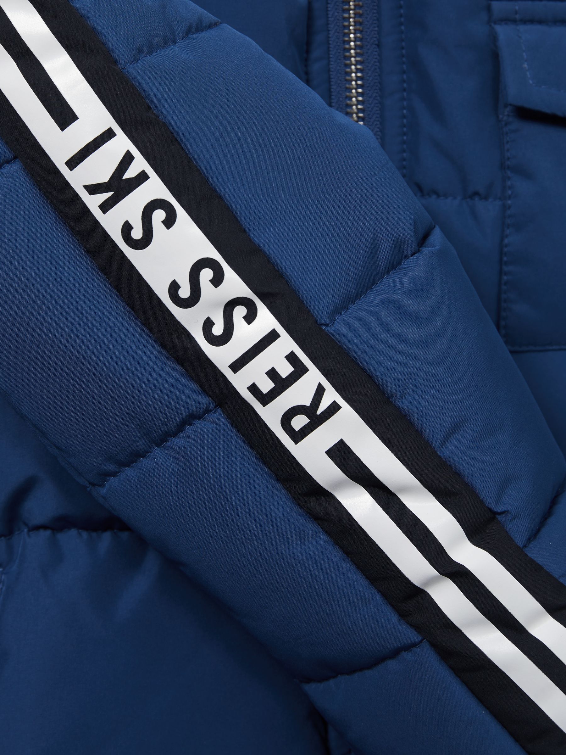 9-13 yrs Fleece-Collar Quilted-Shell Jacket in Airforce Blue - Image 4 of 4