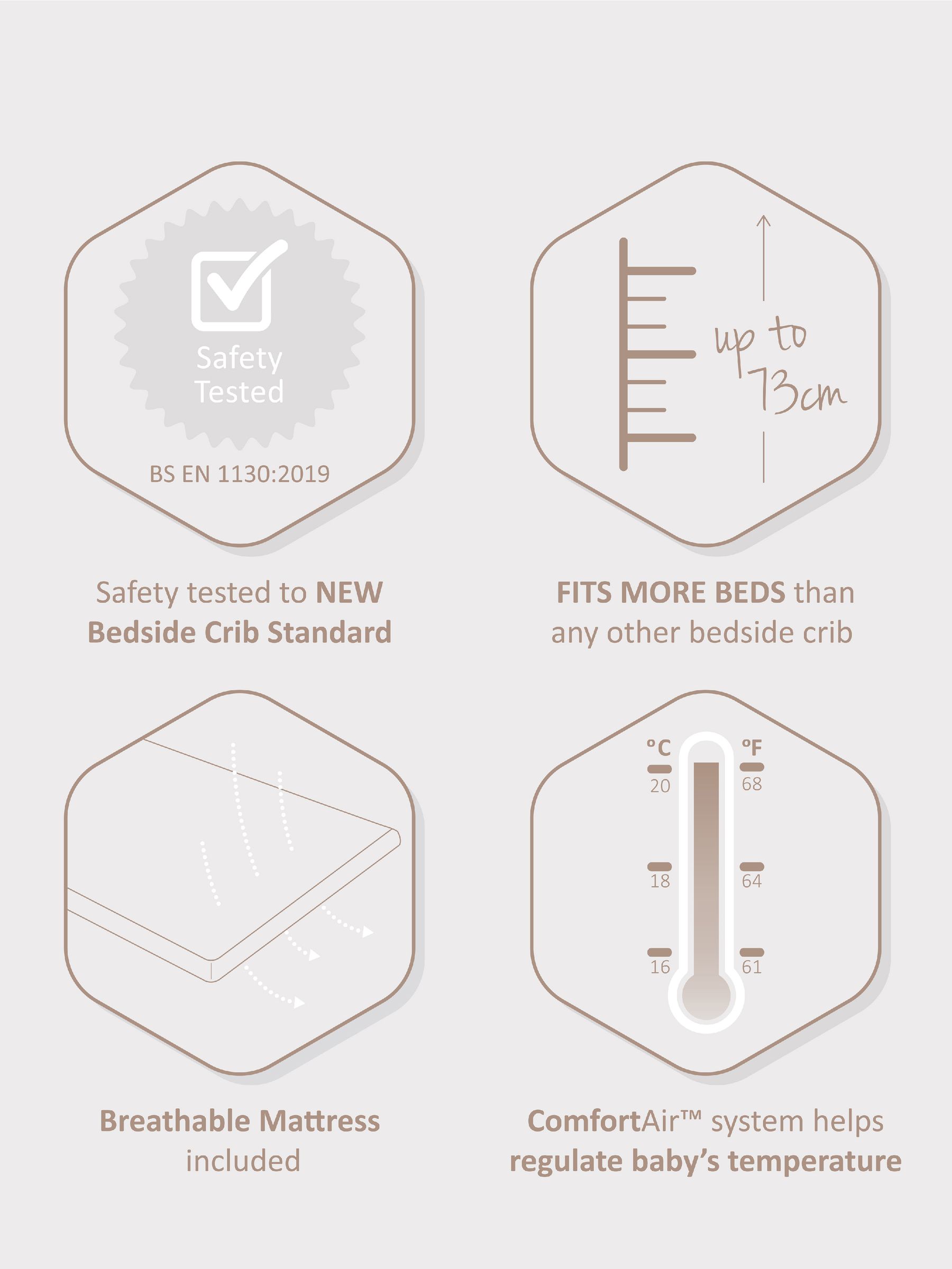 Snuz Oak SnuzPod 4 Bedside Crib - Image 4 of 10