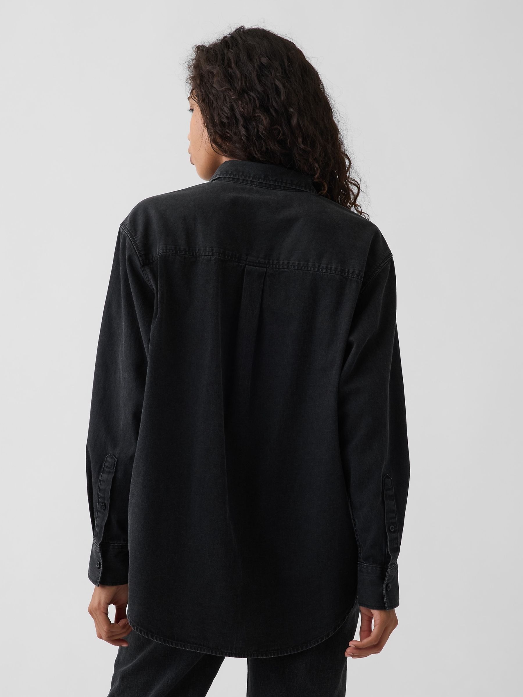Black Denim Big Shirt - Image 2 of 4