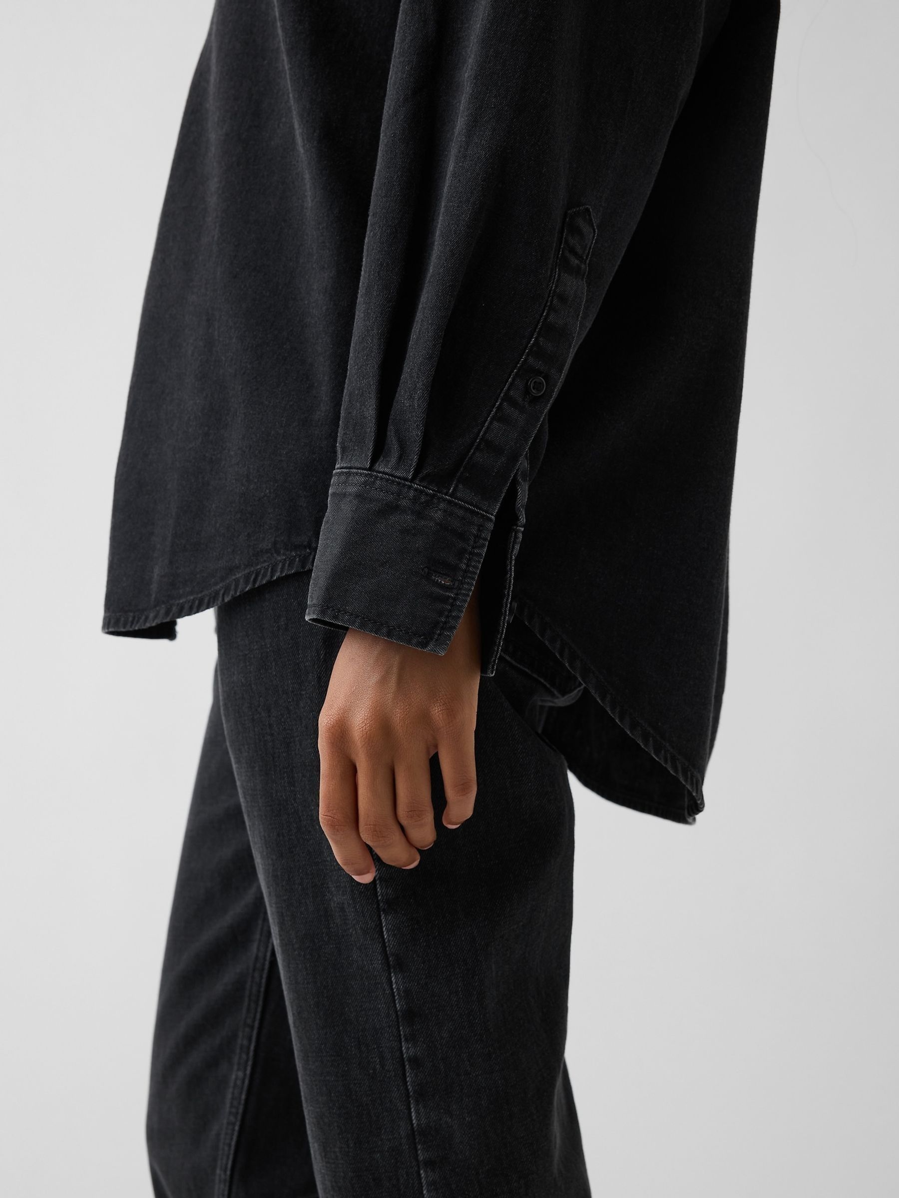 Black Denim Big Shirt - Image 4 of 4