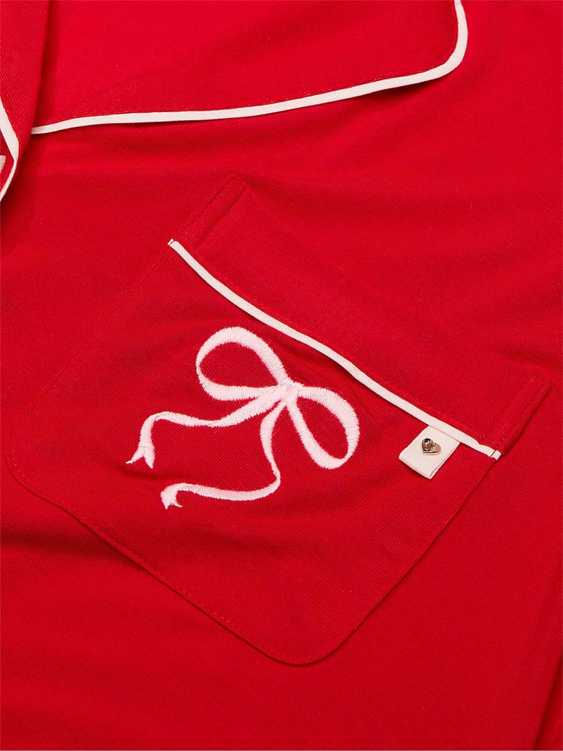 Lipstick Bow Graphic Red Modal Long Pyjama Set - Image 4 of 4