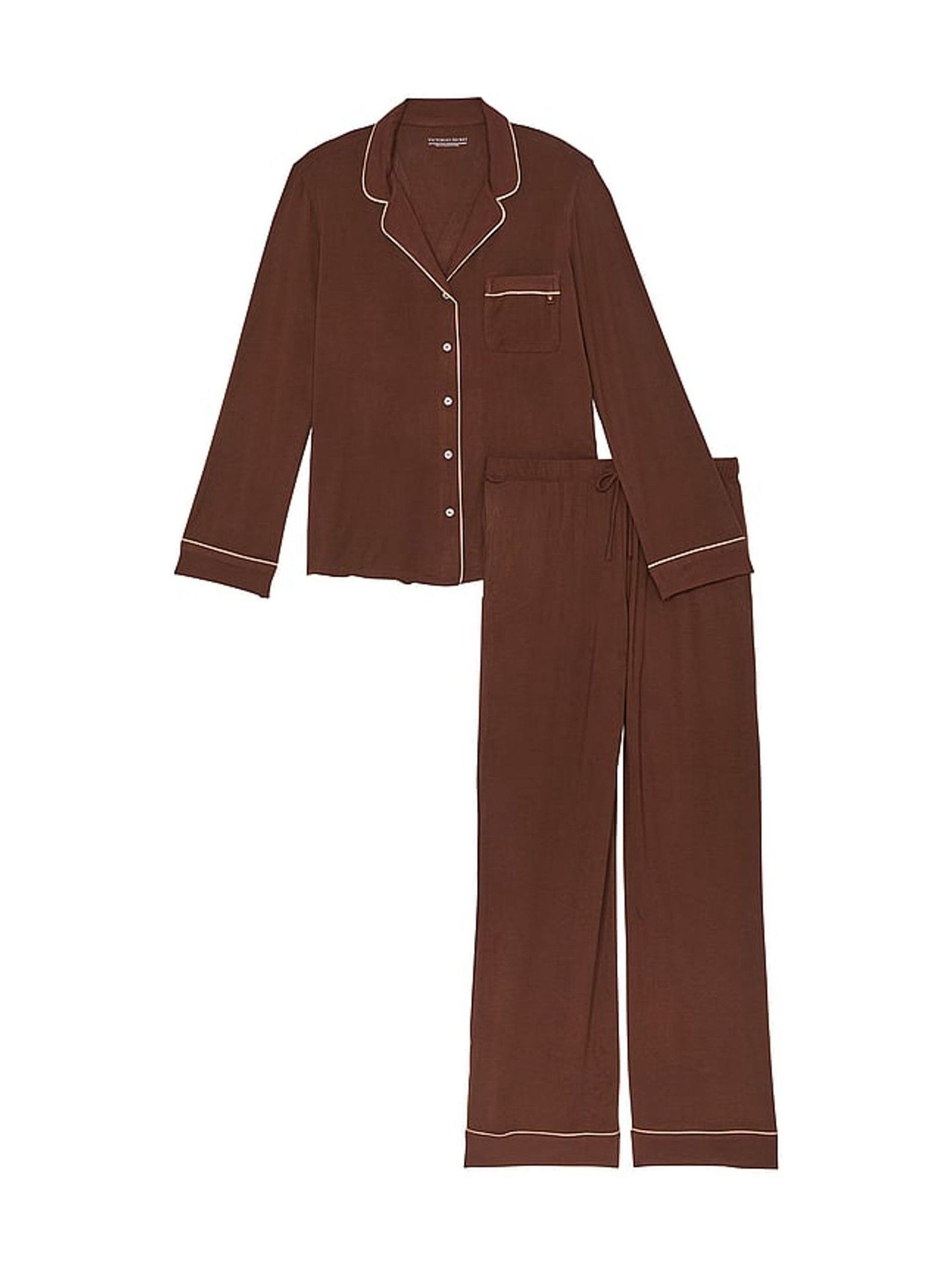 Ganache Brown Modal Long Pyjama Set - Image 3 of 4