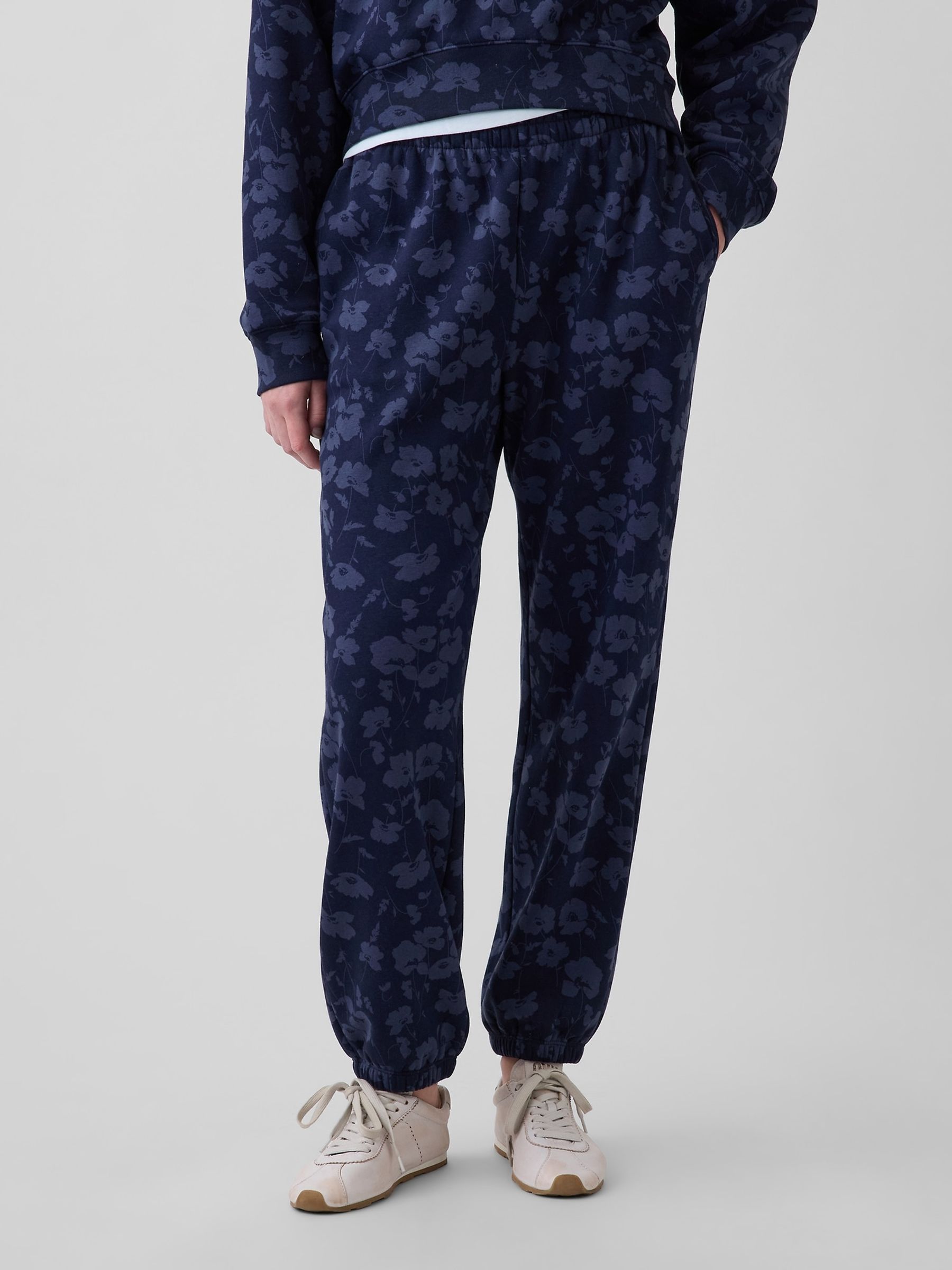 Navy Floral Vintage Soft Relaxed Joggers - Image 1 of 4
