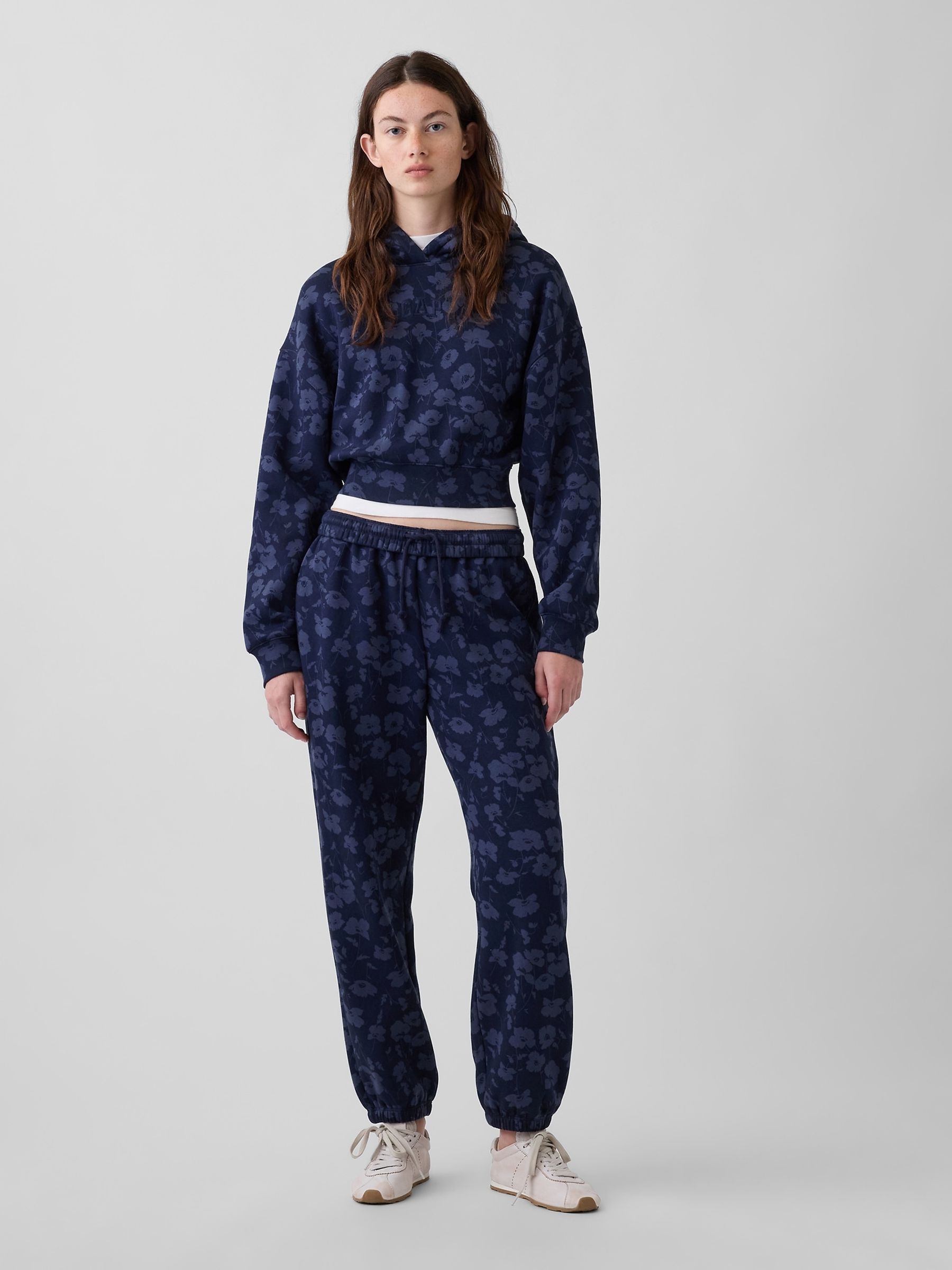 Navy Floral Vintage Soft Relaxed Joggers - Image 4 of 4