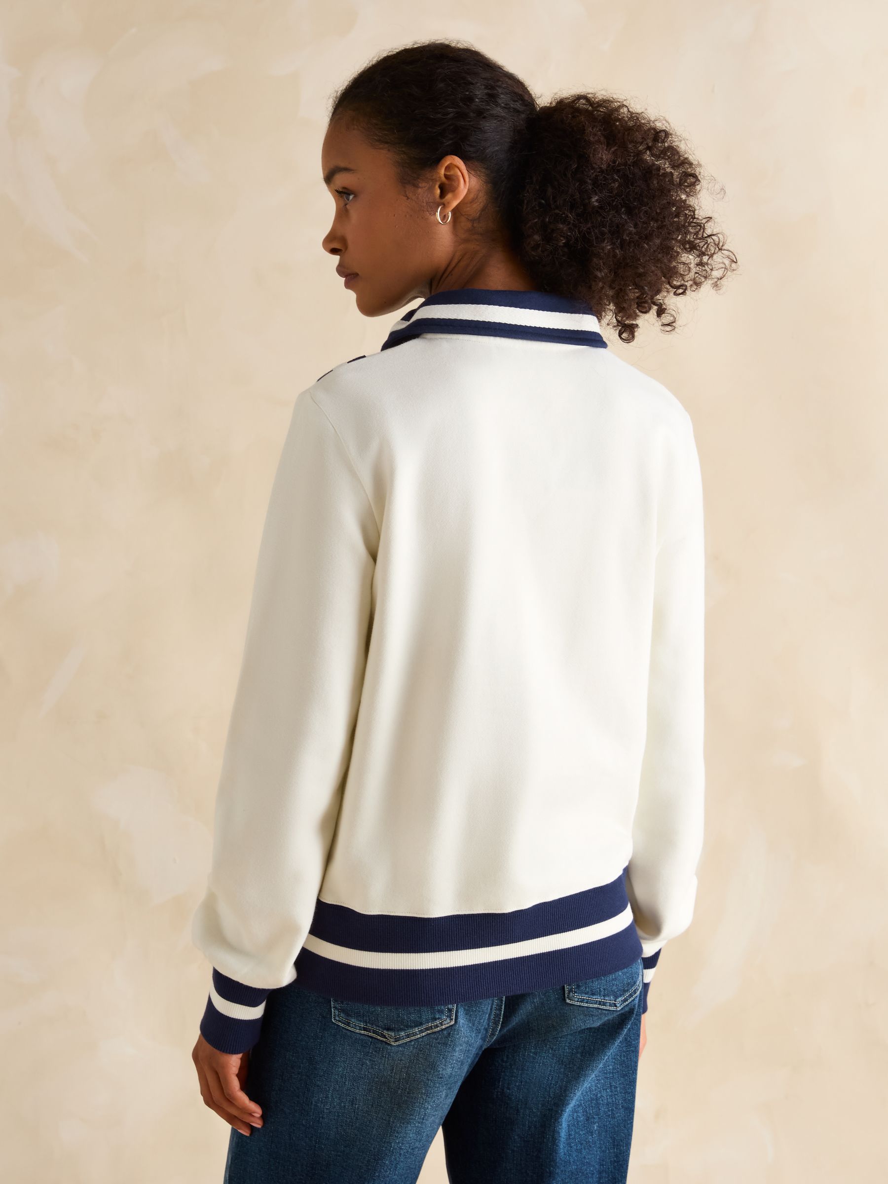 Dawlish Cream Quarter Zip Sweatshirt - Image 5 of 10