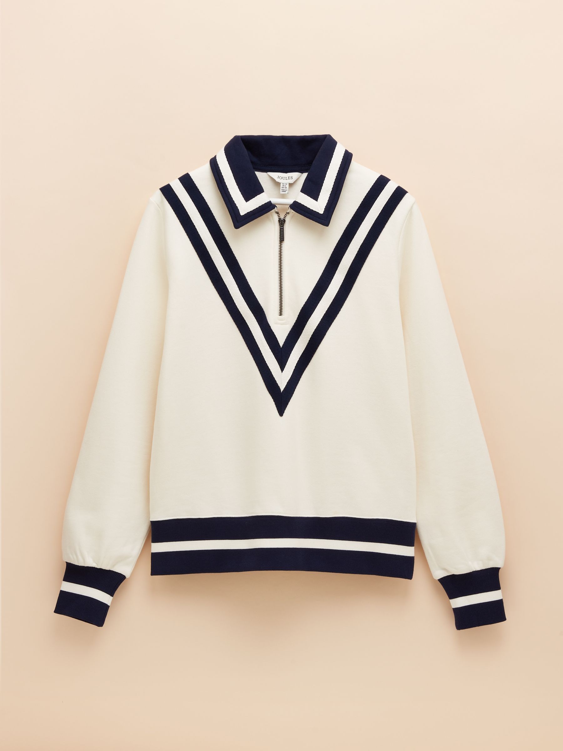 Dawlish Cream Quarter Zip Cotton Sweatshirt - Image 7 of 7 Dawlish Cream Quarter Zip Cotton Sweatshirt - Image 7 of 7