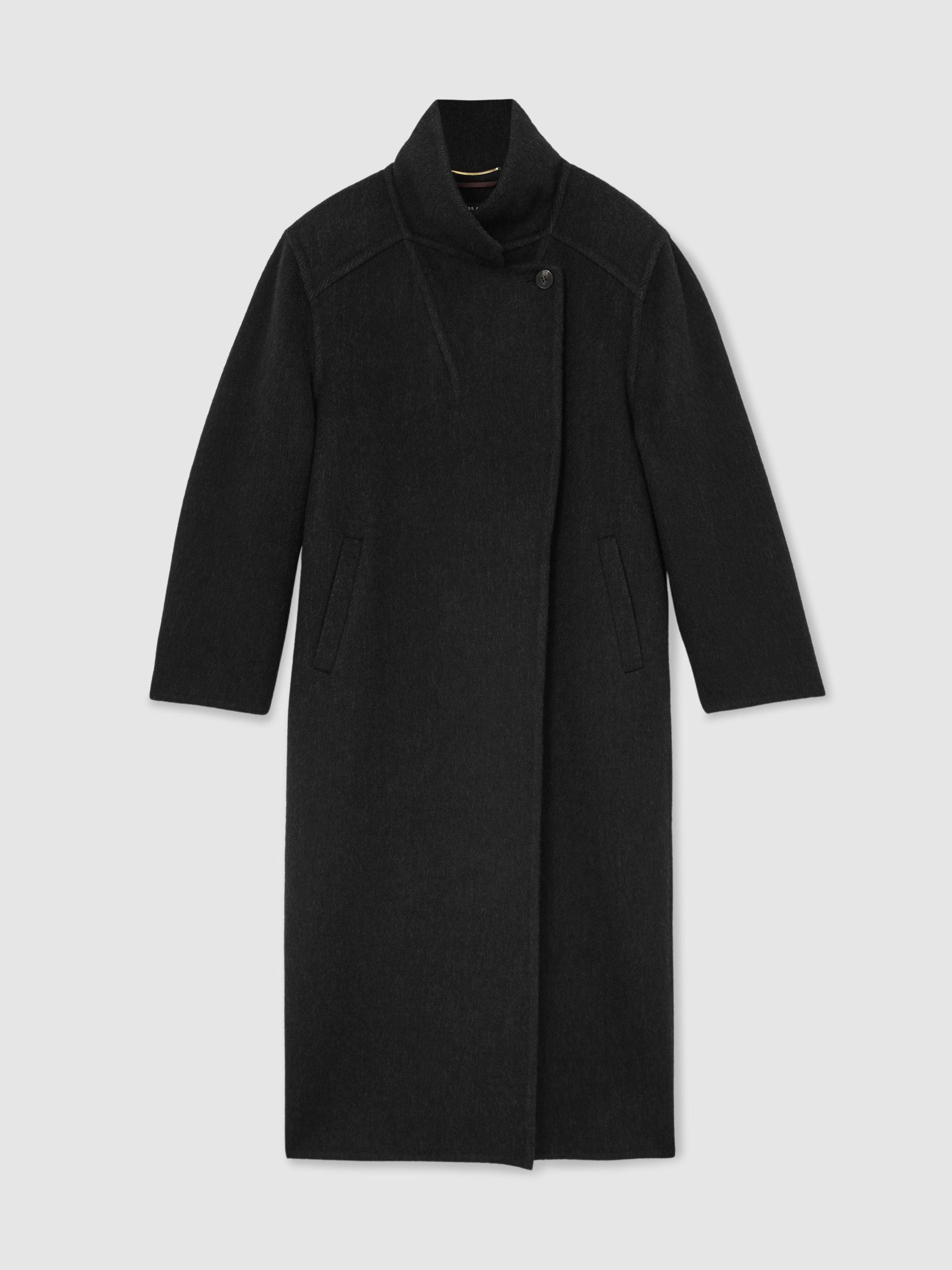 Atelier Wool-Blend Blind-Seam Double-Breasted Coat in Grey - Image 2 of 8