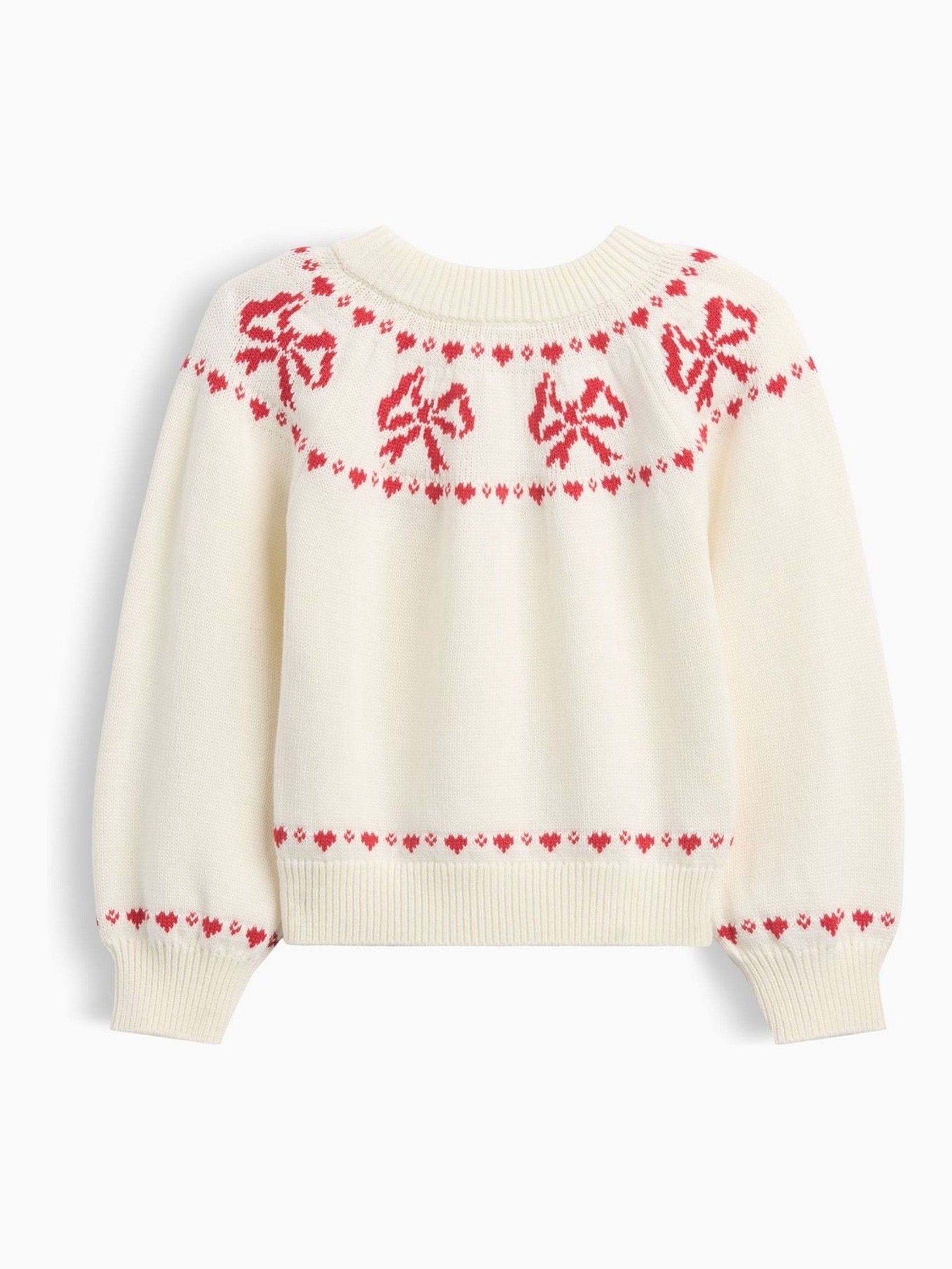Cream Bow Crew Neck Jumper - Image 2 of 2