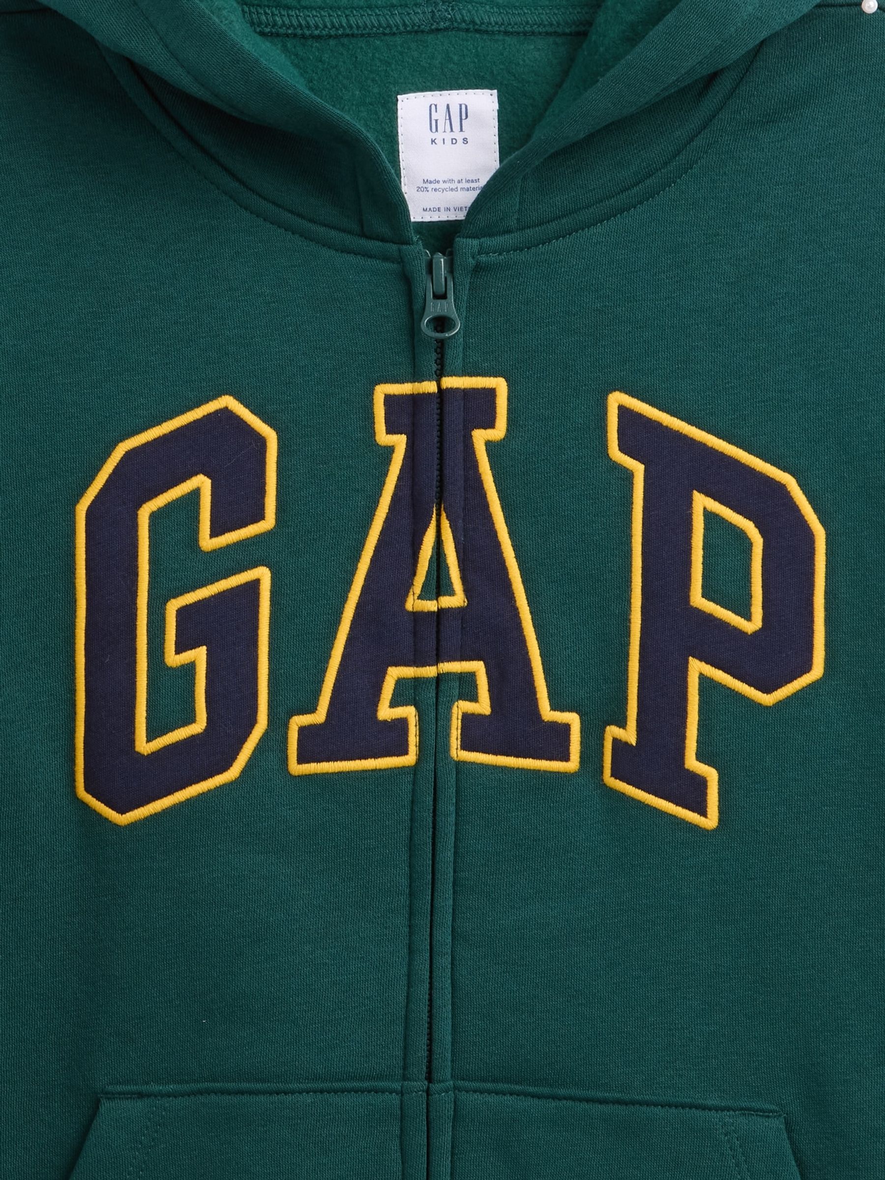 Green/Yellow Relaxed Logo Zip-Up Hoodie - Image 3 of 3