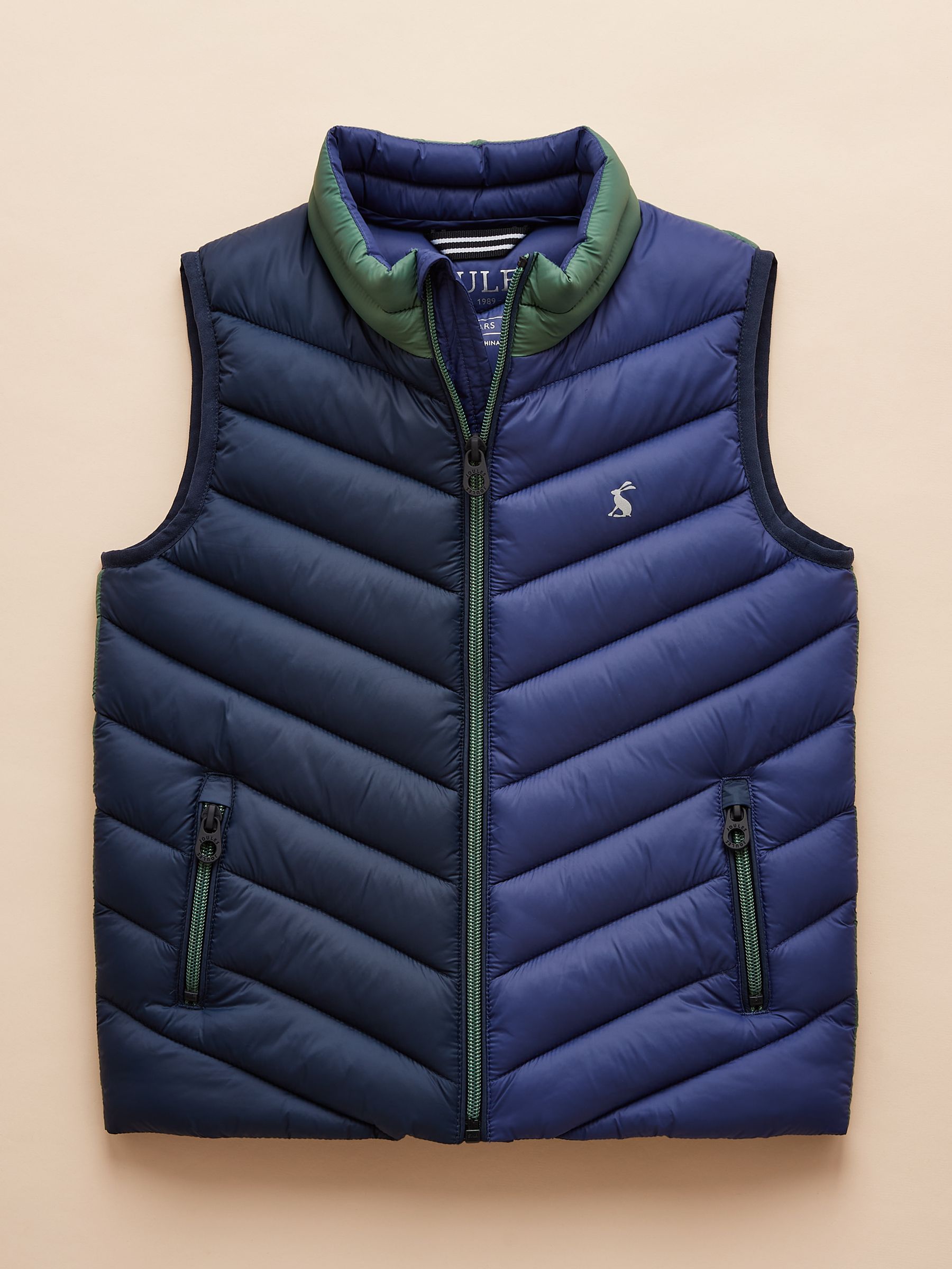 Boys' Crofton Gilet Blue Colourblock Showerproof Padded Gilet - Image 1 of 5