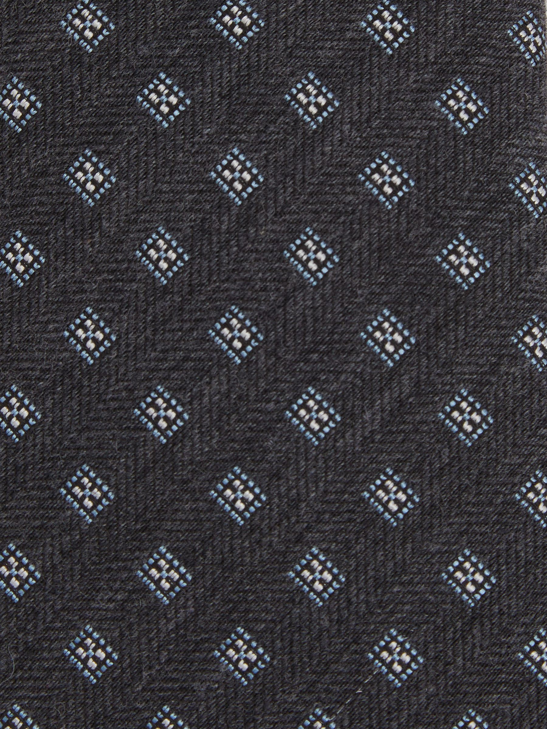 Wool-Silk Foulard Textured Tie in Charcoal - Image 5 of 5