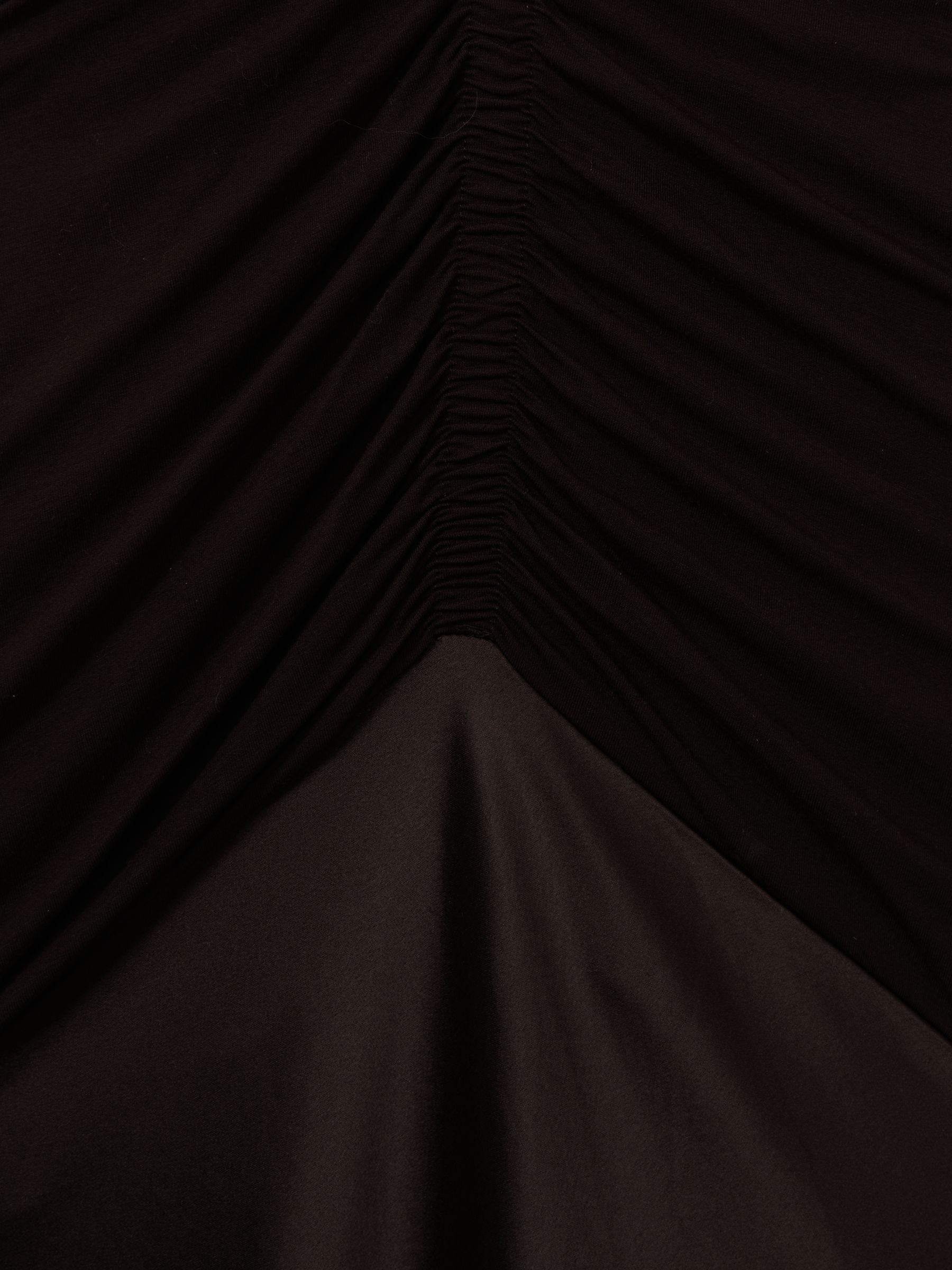 Paula Chocolate Hybrid Jersey Satin Plunge Maxi Dress - Image 6 of 7