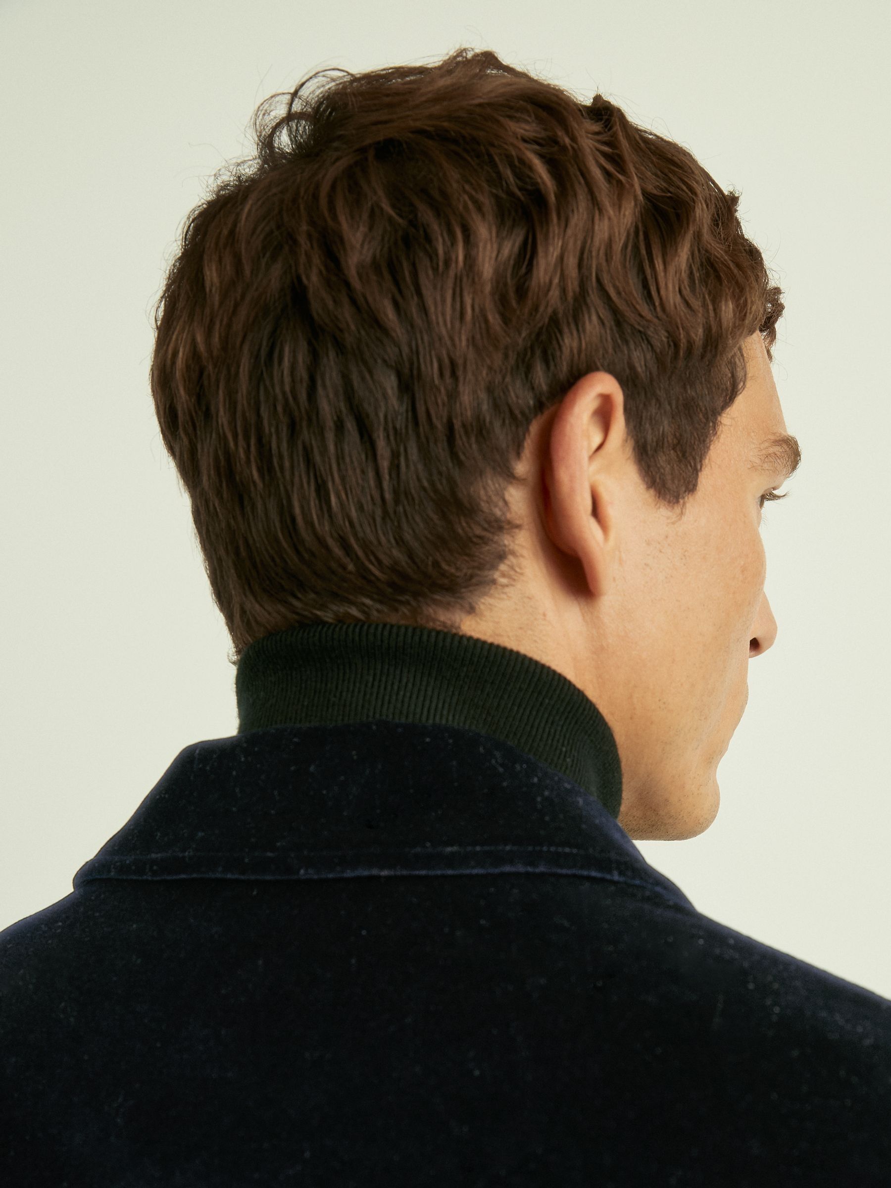 Cotton-Blend Velvet Jacket in Navy - Image 4 of 7