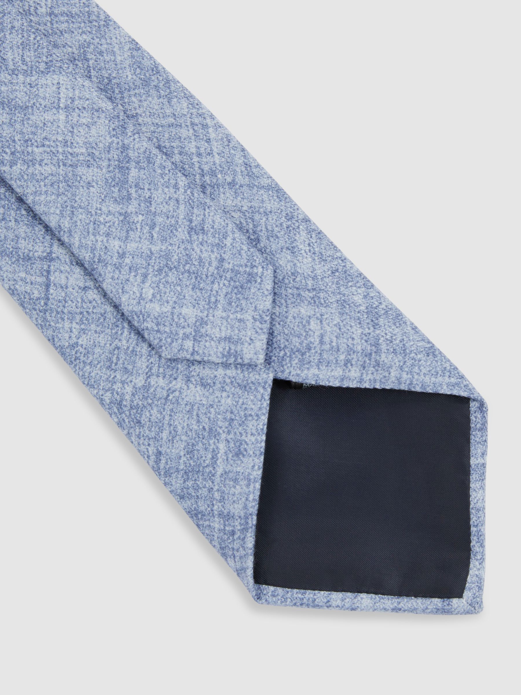 Melange Silk Tie in Soft Blue Melange - Image 4 of 5