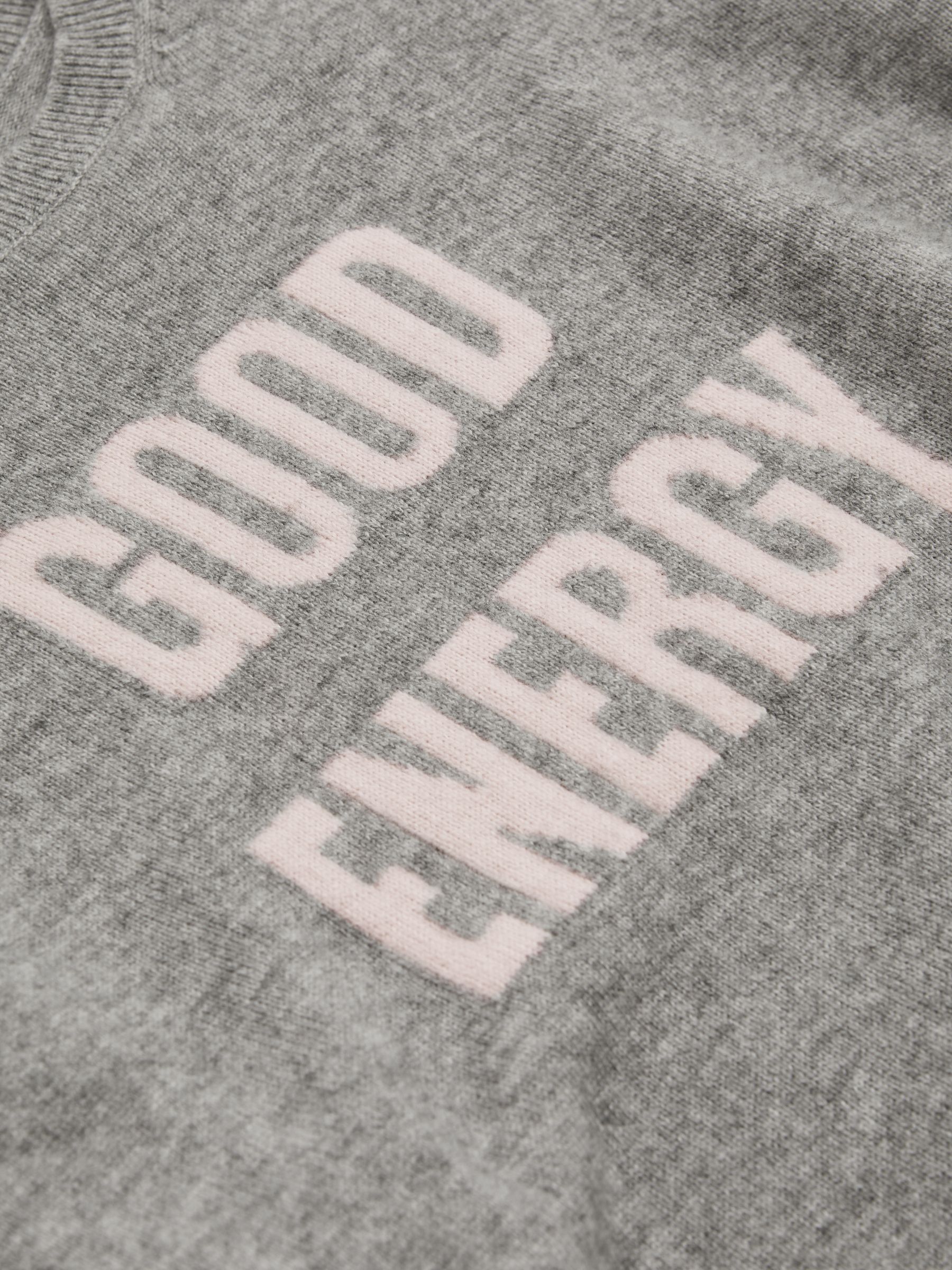 9-13 yrs Wool Blend Crew Neck Slogan Jumper in Grey - Image 4 of 4