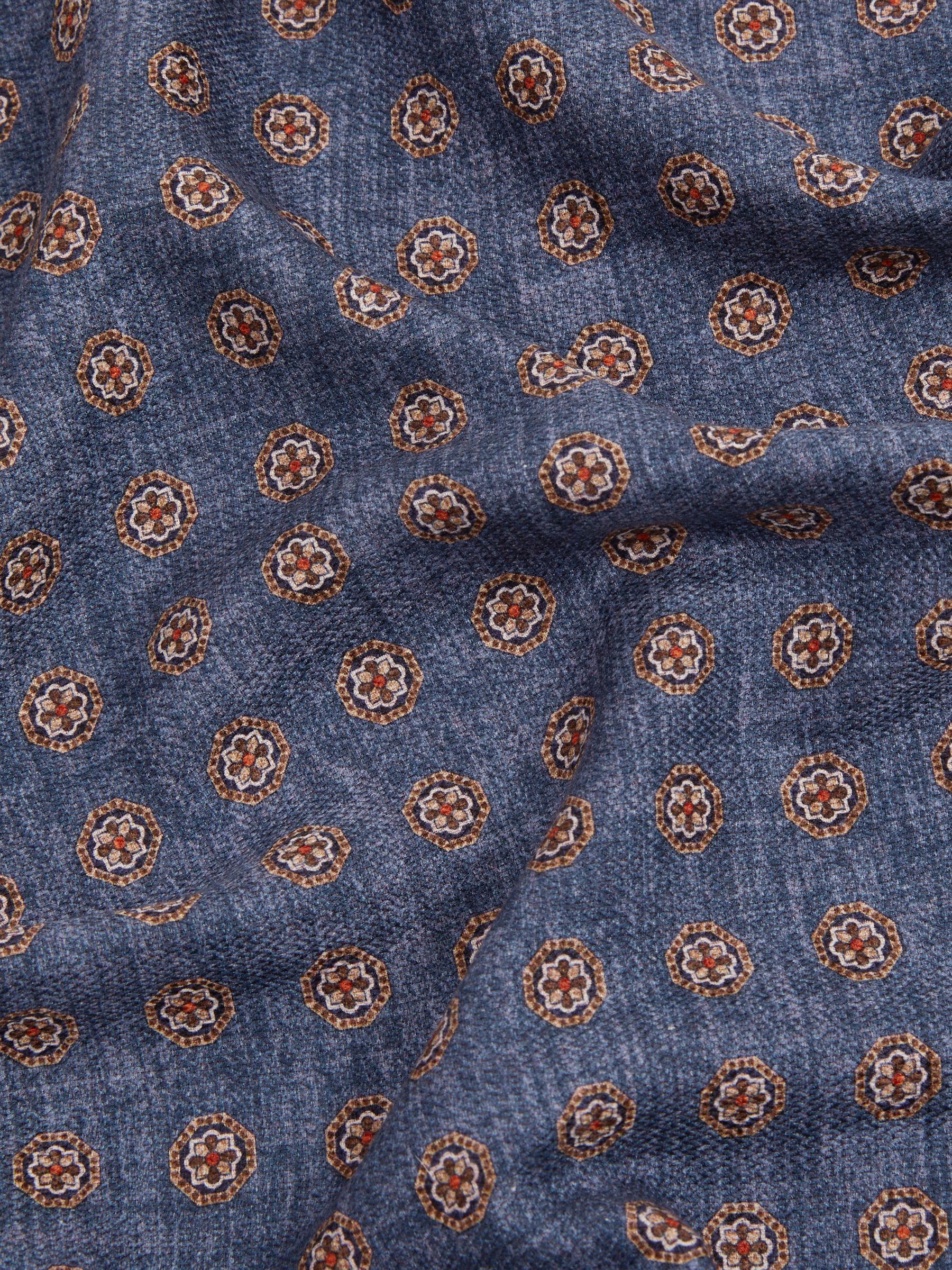 Reversible Silk Pocket Square in Indigo/Rust - Image 5 of 5