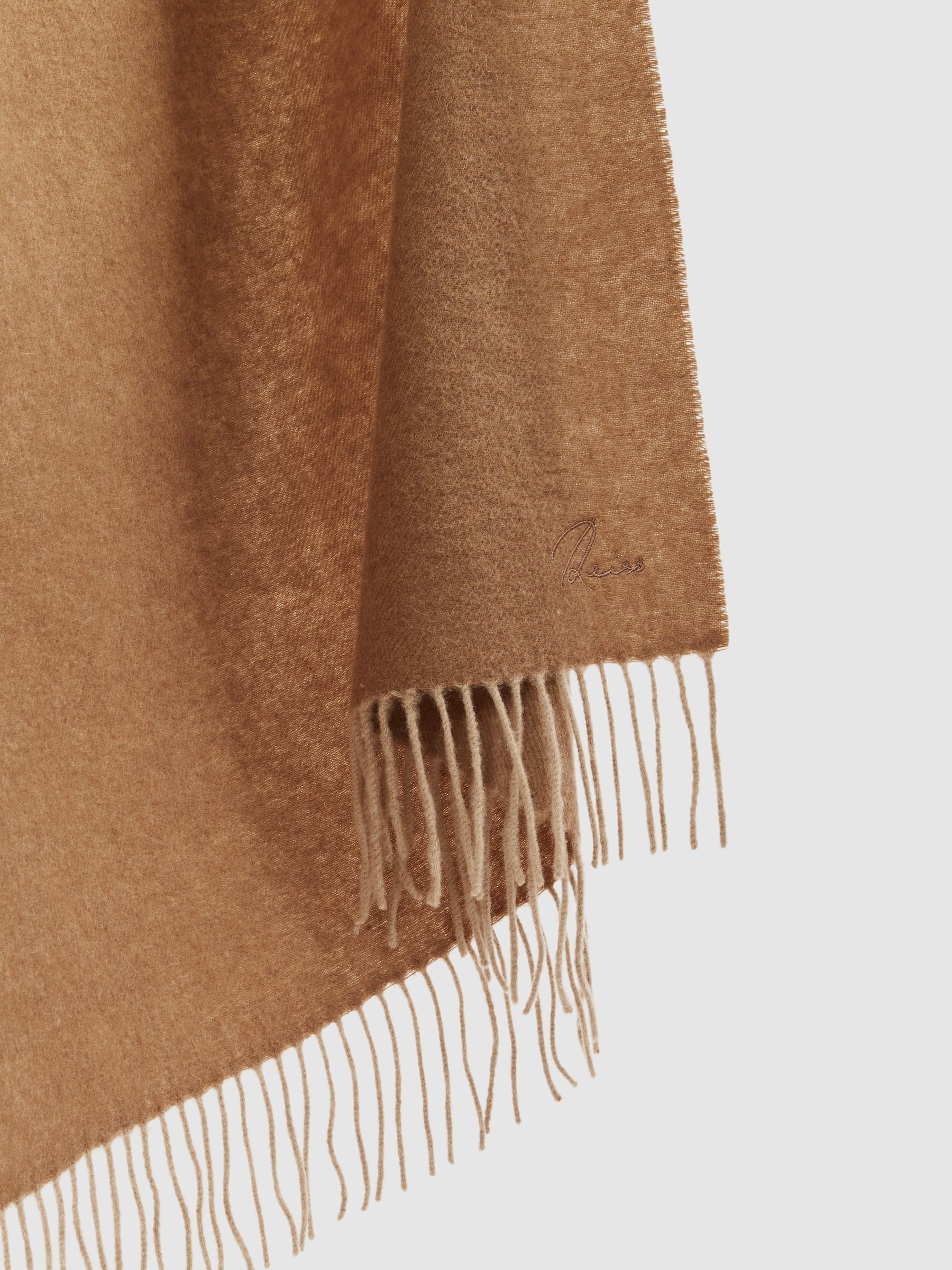 Wool-Cashmere Scarf in Biscuit - image 3