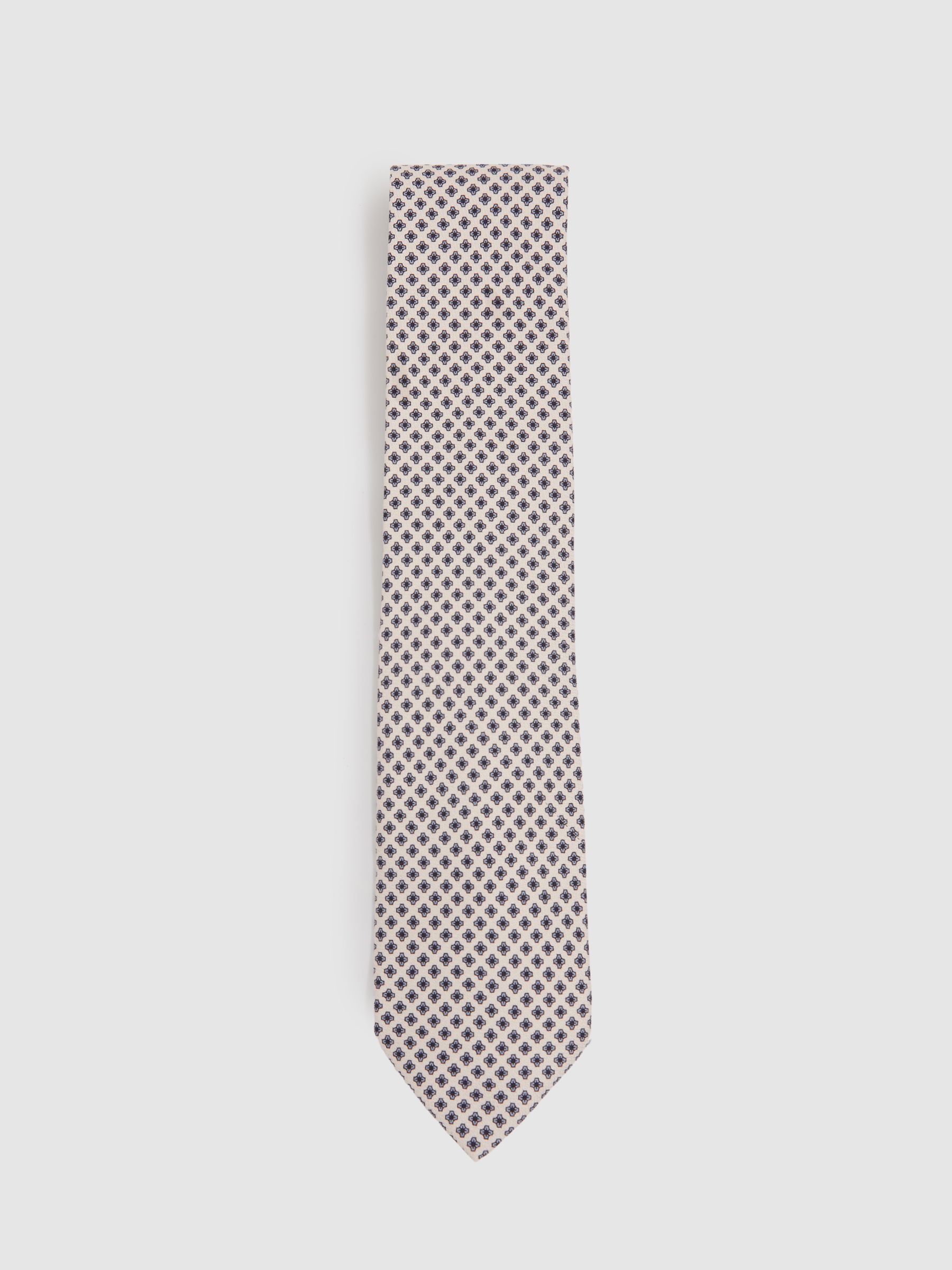 Silk Floral Tie in Ivory - Image 1 of 5