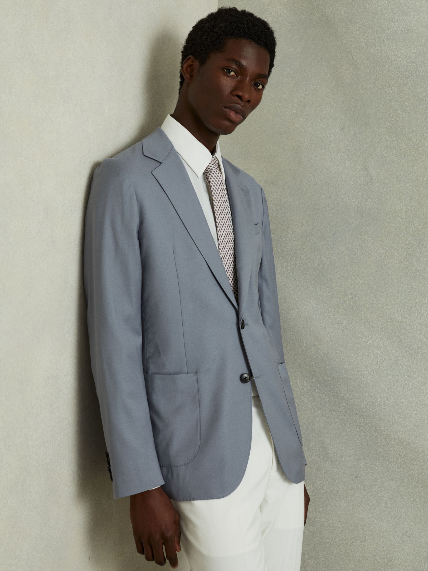 Silk Floral Tie in Ivory - Image 2 of 5