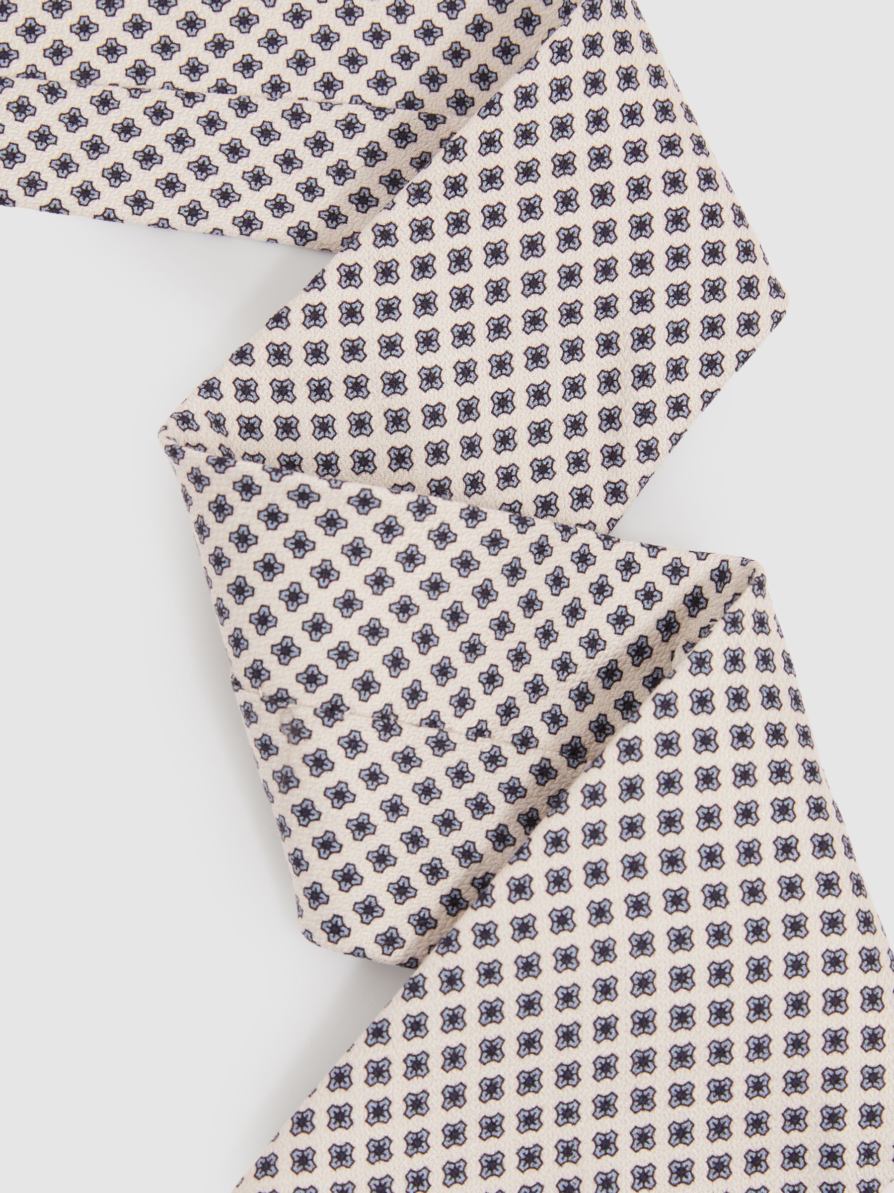 Silk Floral Tie in Ivory - Image 3 of 5