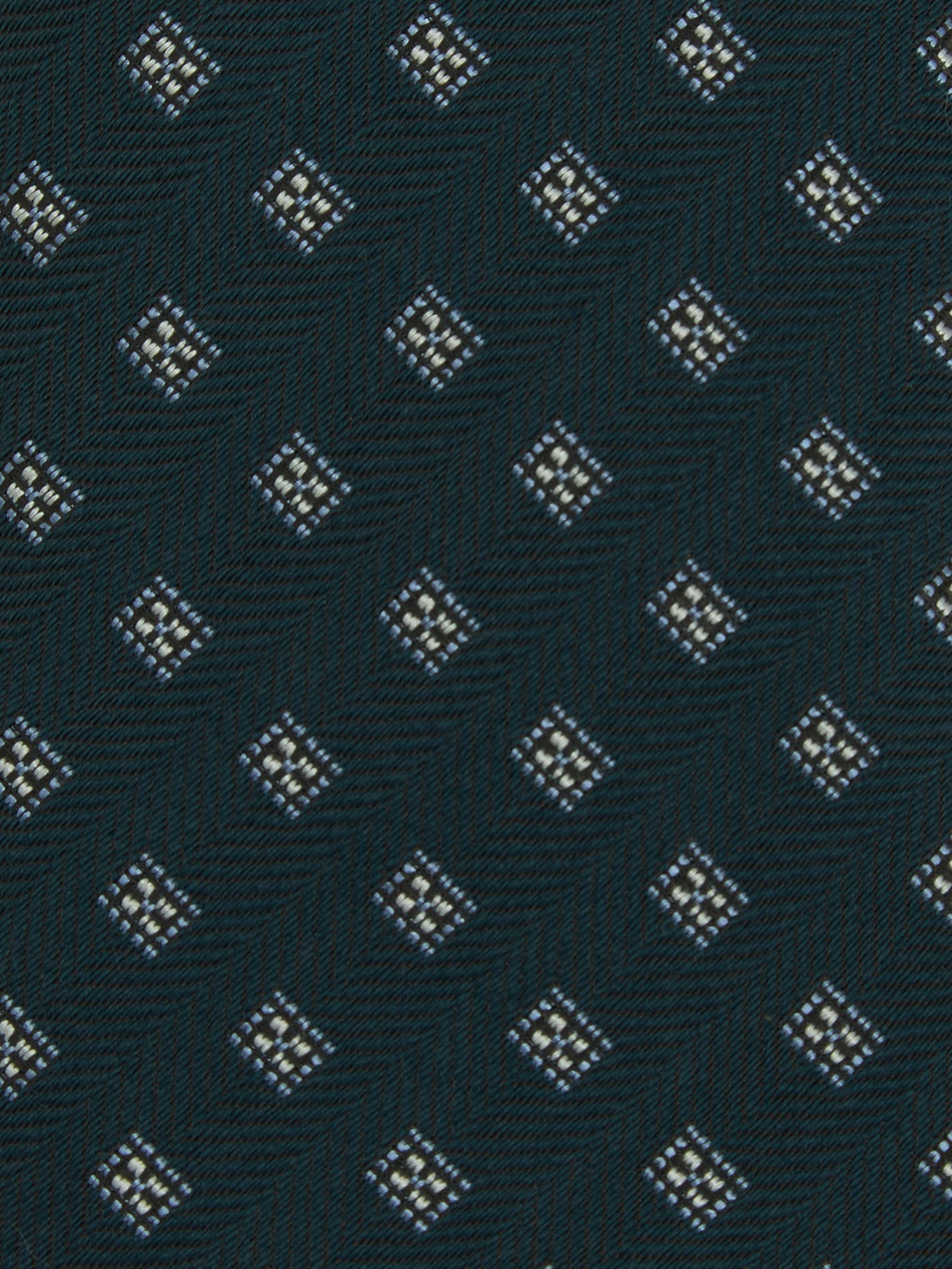 Wool-Silk Foulard Textured Tie in Forest Green - Image 5 of 5