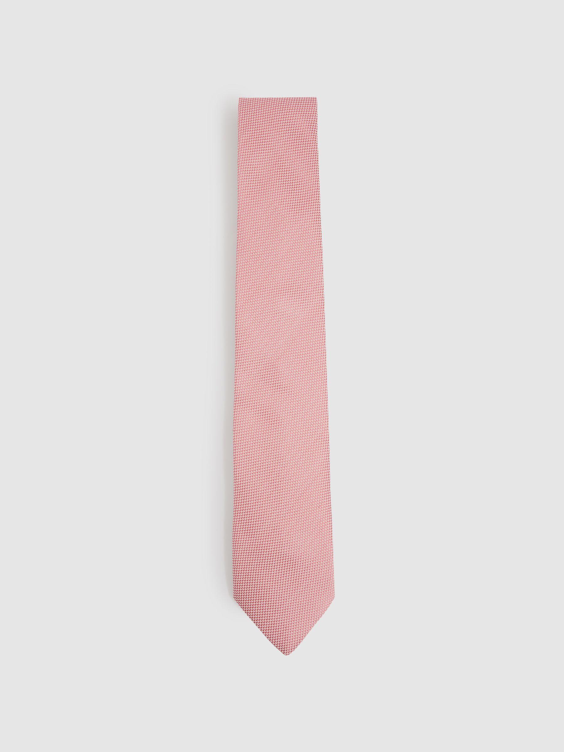 Textured Silk Blend Tie in Dark Pink - Image 1 of 5