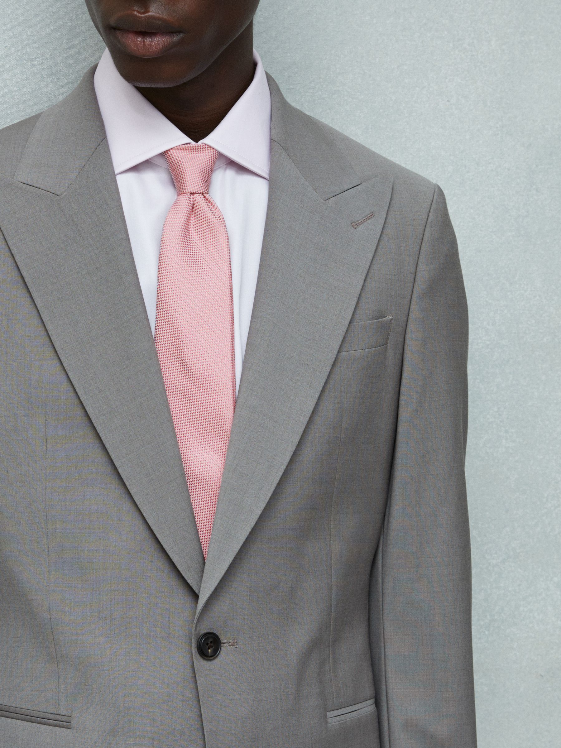 Textured Silk Blend Tie in Dark Pink - Image 2 of 5