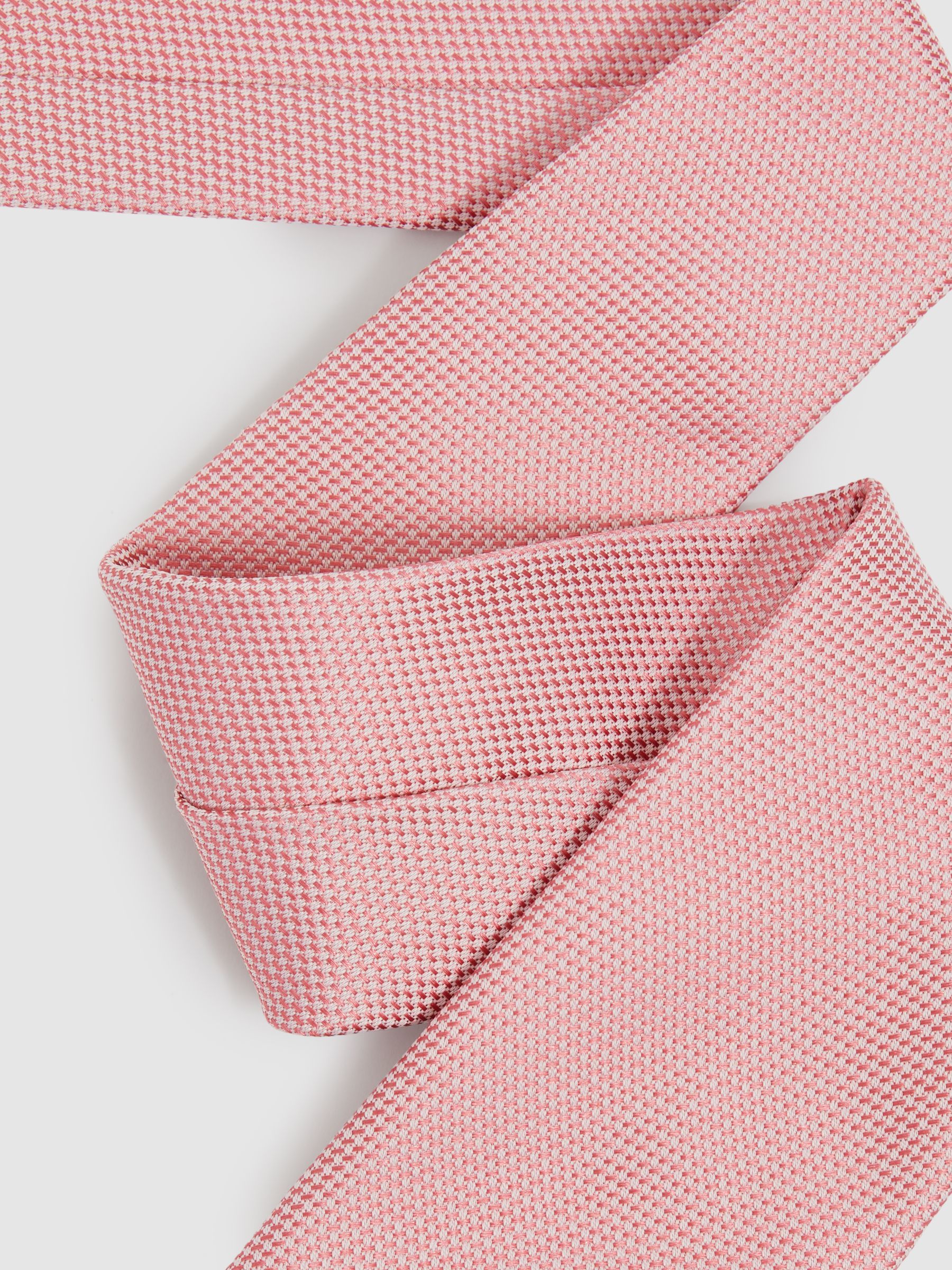 Textured Silk Blend Tie in Dark Pink - Image 3 of 5