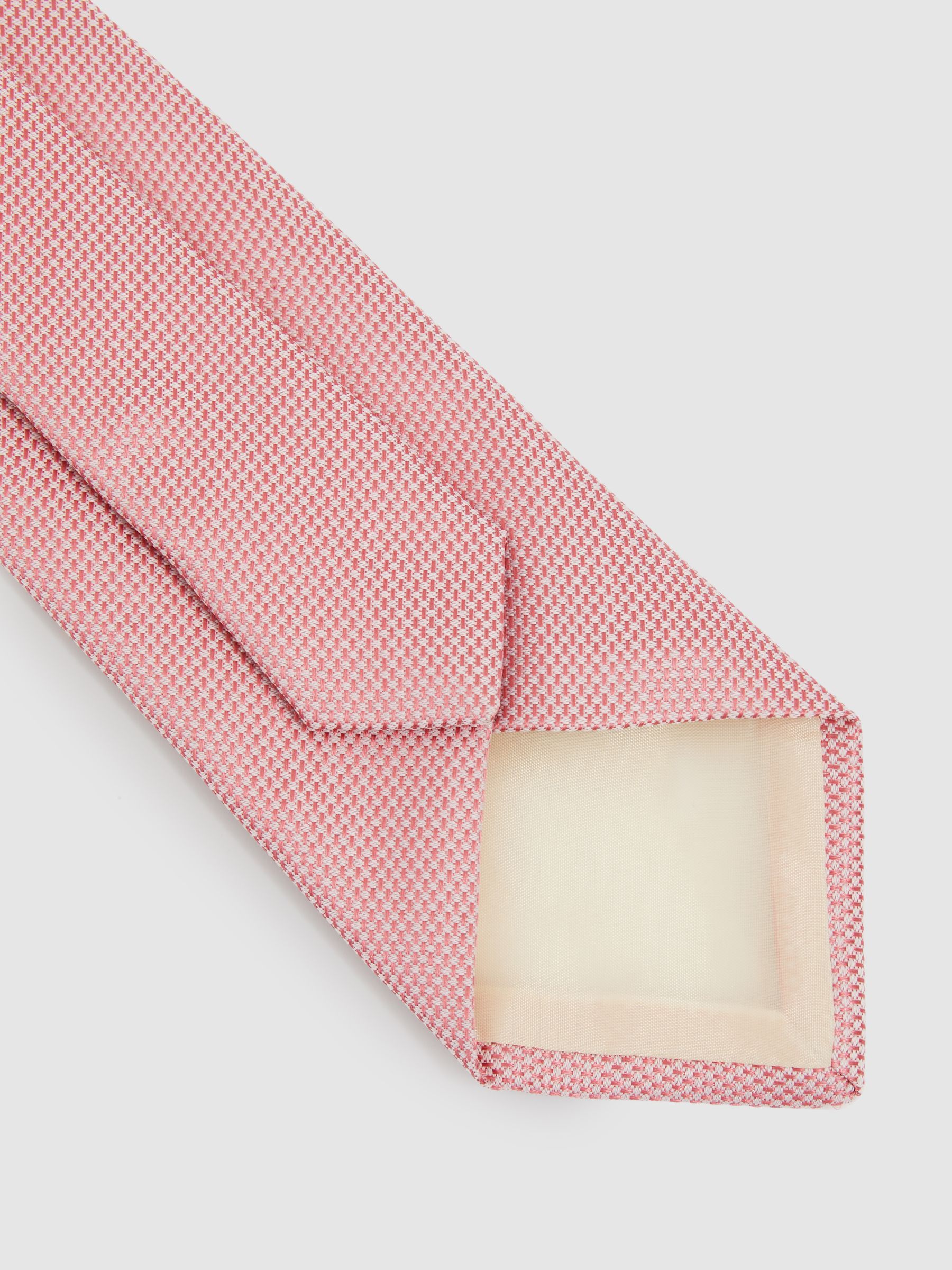 Textured Silk Blend Tie in Dark Pink - Image 4 of 5