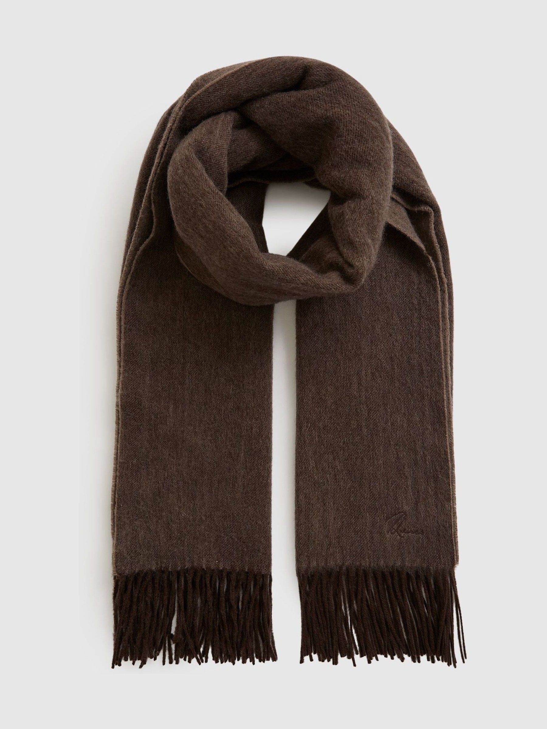 Wool-Cashmere Scarf in Chocolate - Image 3 of 5