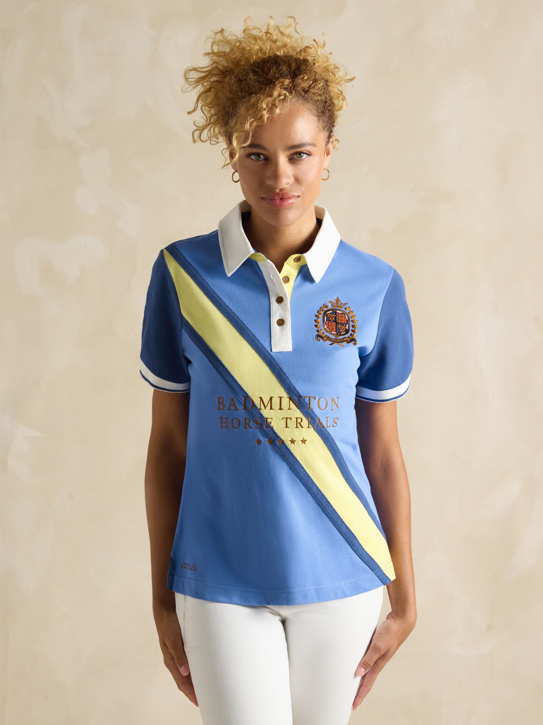 Official Badminton Blue Colourblock Pique Polo Shirt - Image 6 of 13