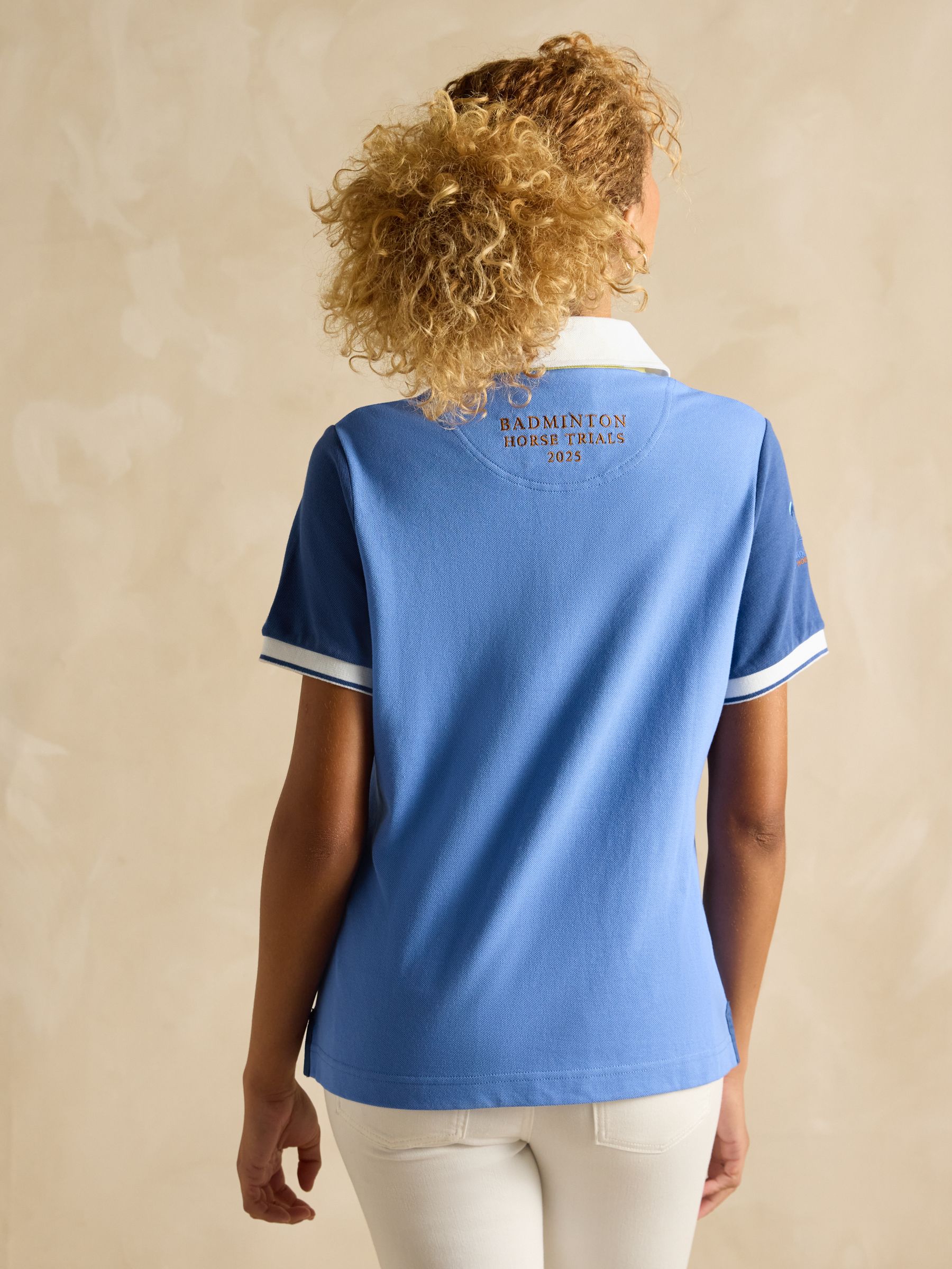 Official Badminton Blue Colourblock Pique Polo Shirt - Image 7 of 13