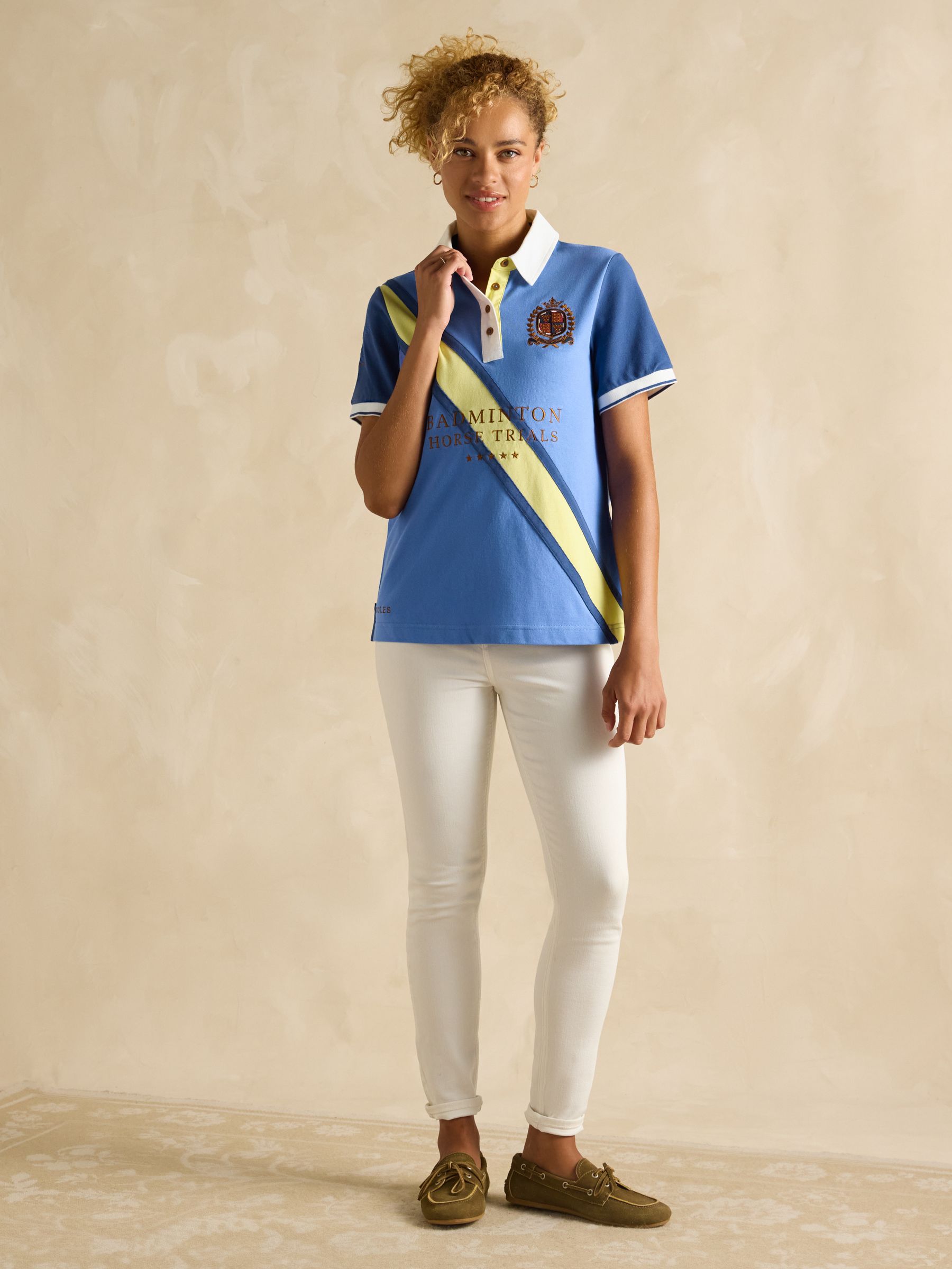 Official Badminton Blue Colourblock Pique Polo Shirt - Image 8 of 13