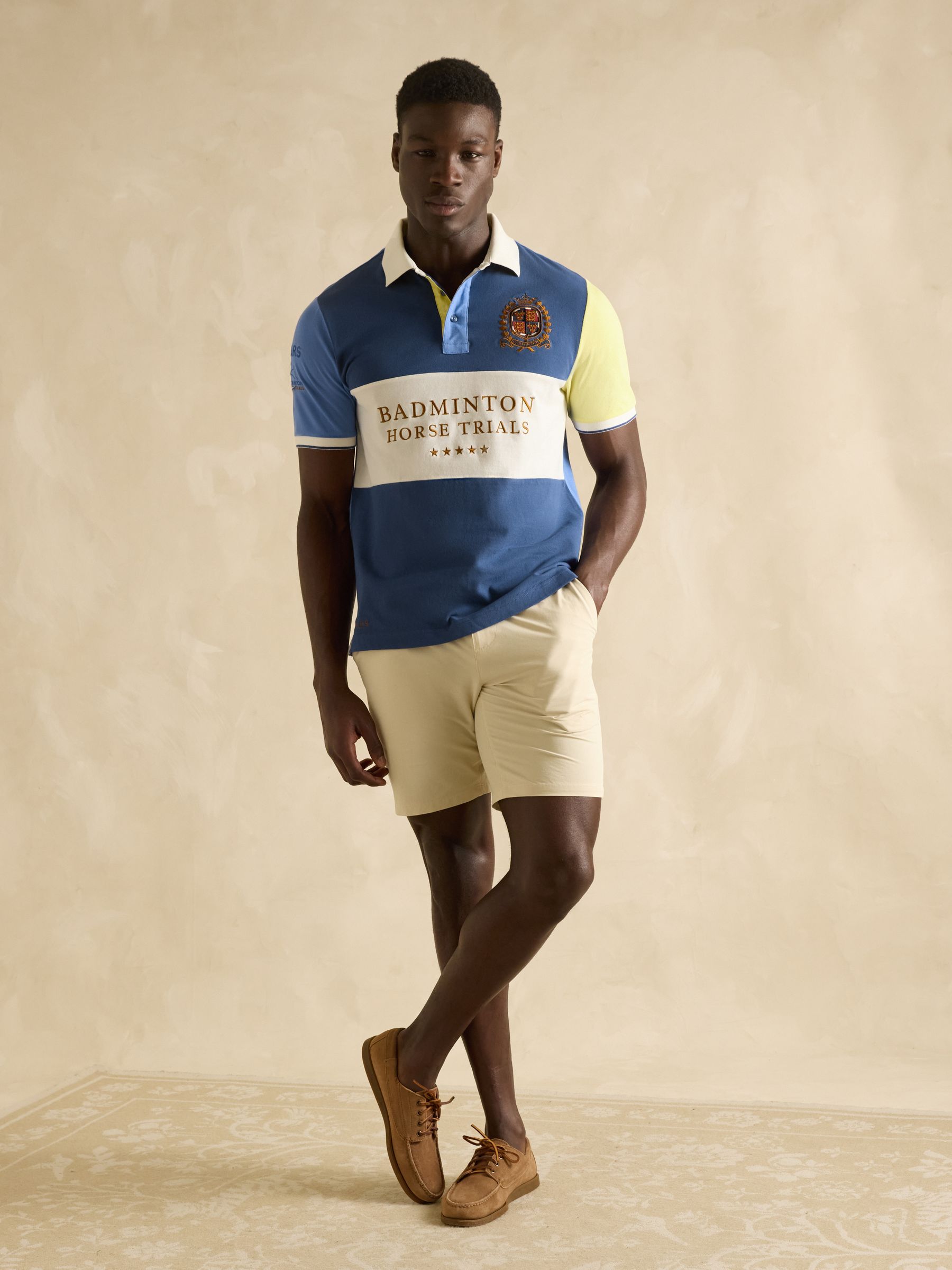 Official Badminton Blue Colourblock Pique Polo Shirt - Image 10 of 12