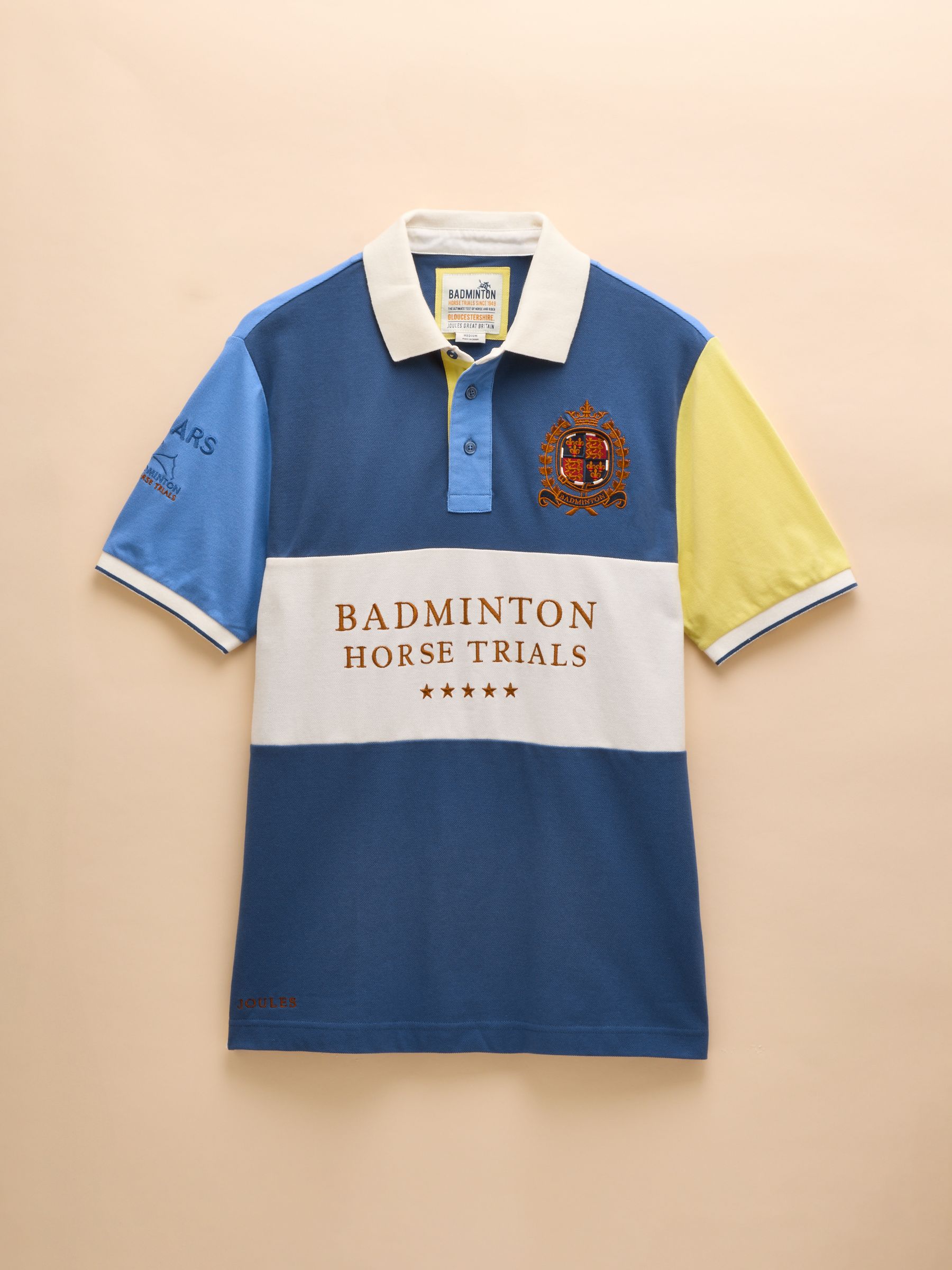 Official Badminton Blue Colourblock Pique Polo Shirt - Image 12 of 12