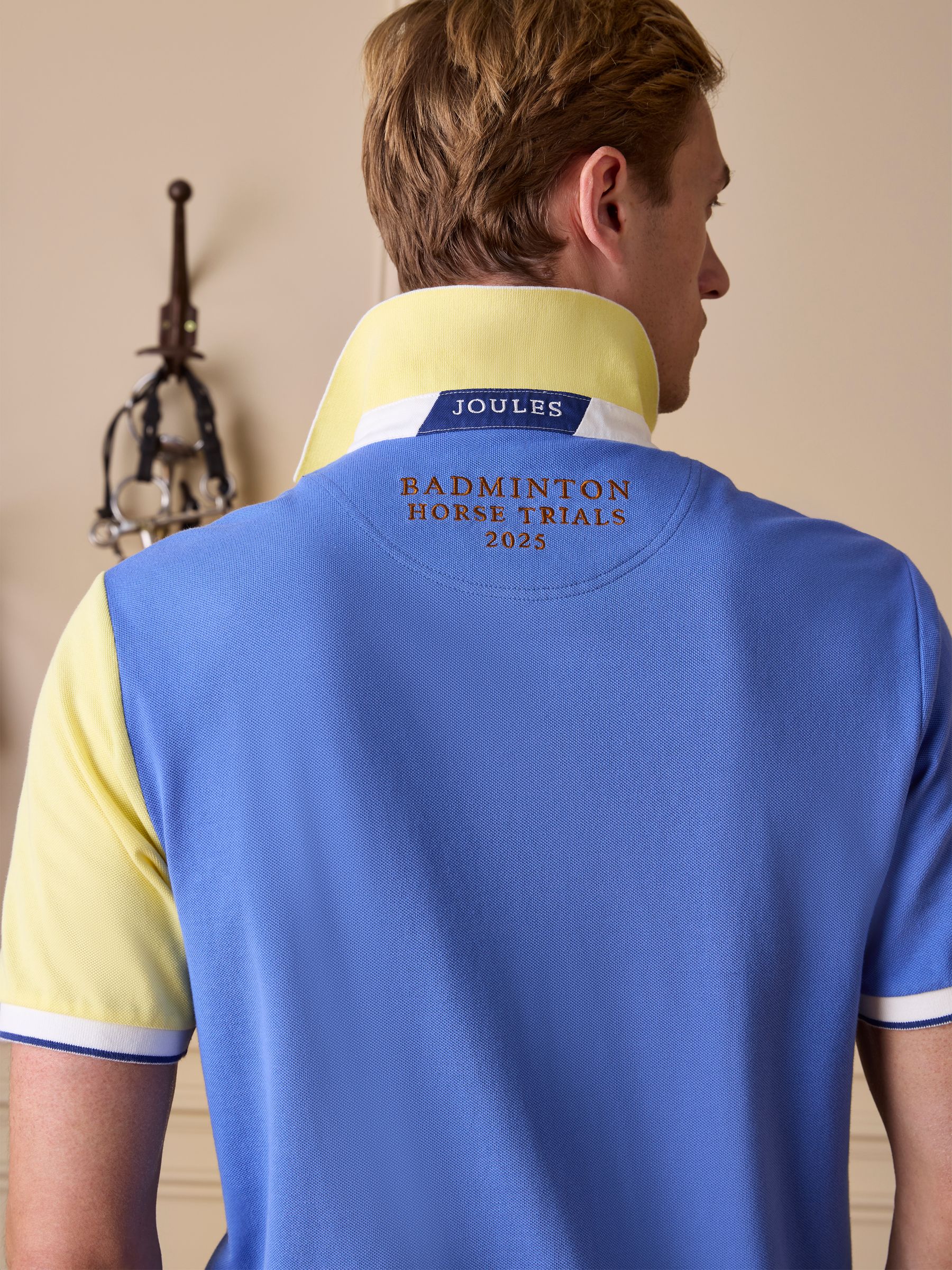 Official Badminton Blue Colourblock Pique Polo Shirt - Image 2 of 12