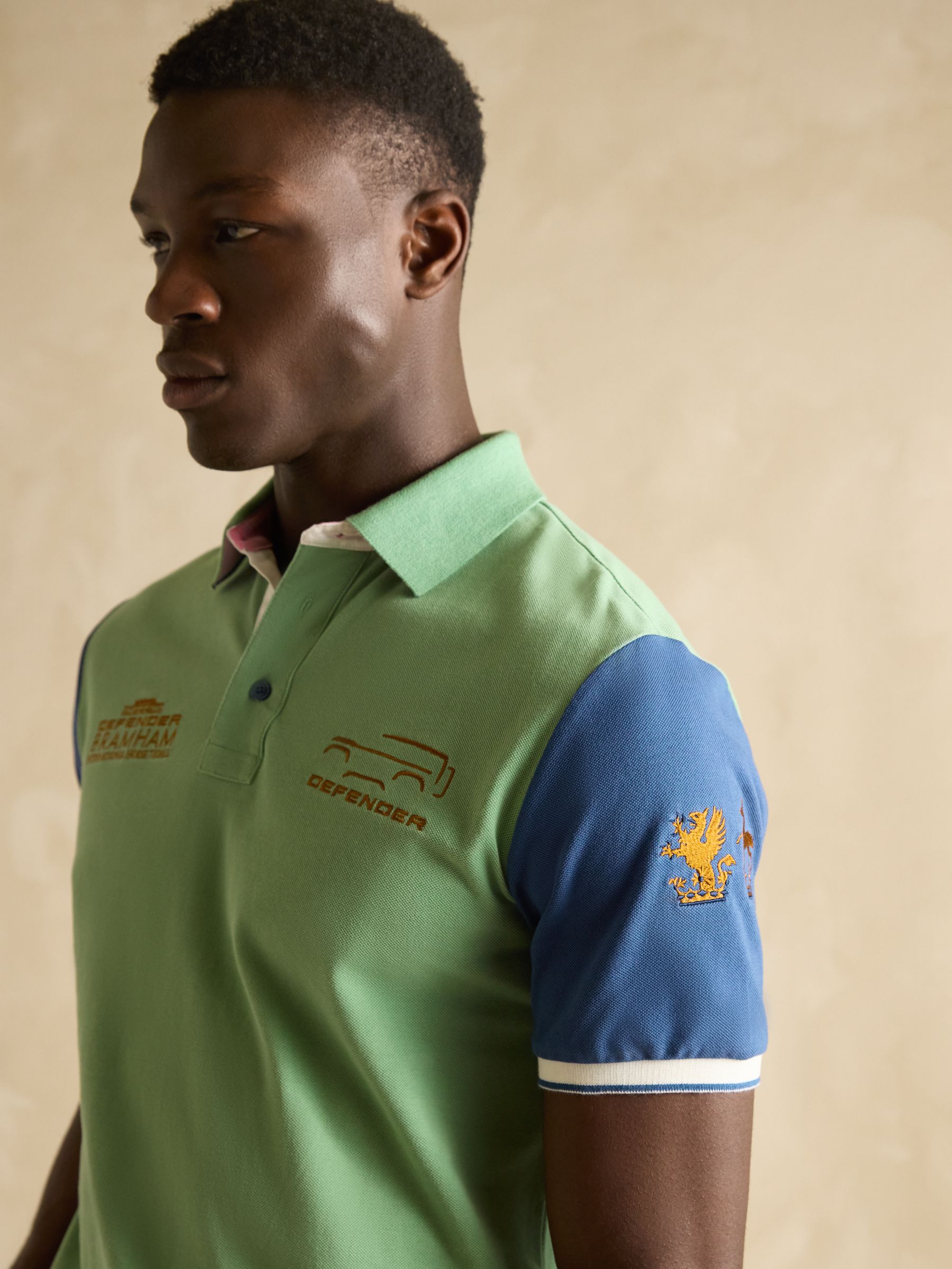 Official Bramham Green Colourblock Pique Polo Shirt - Image 3 of 7