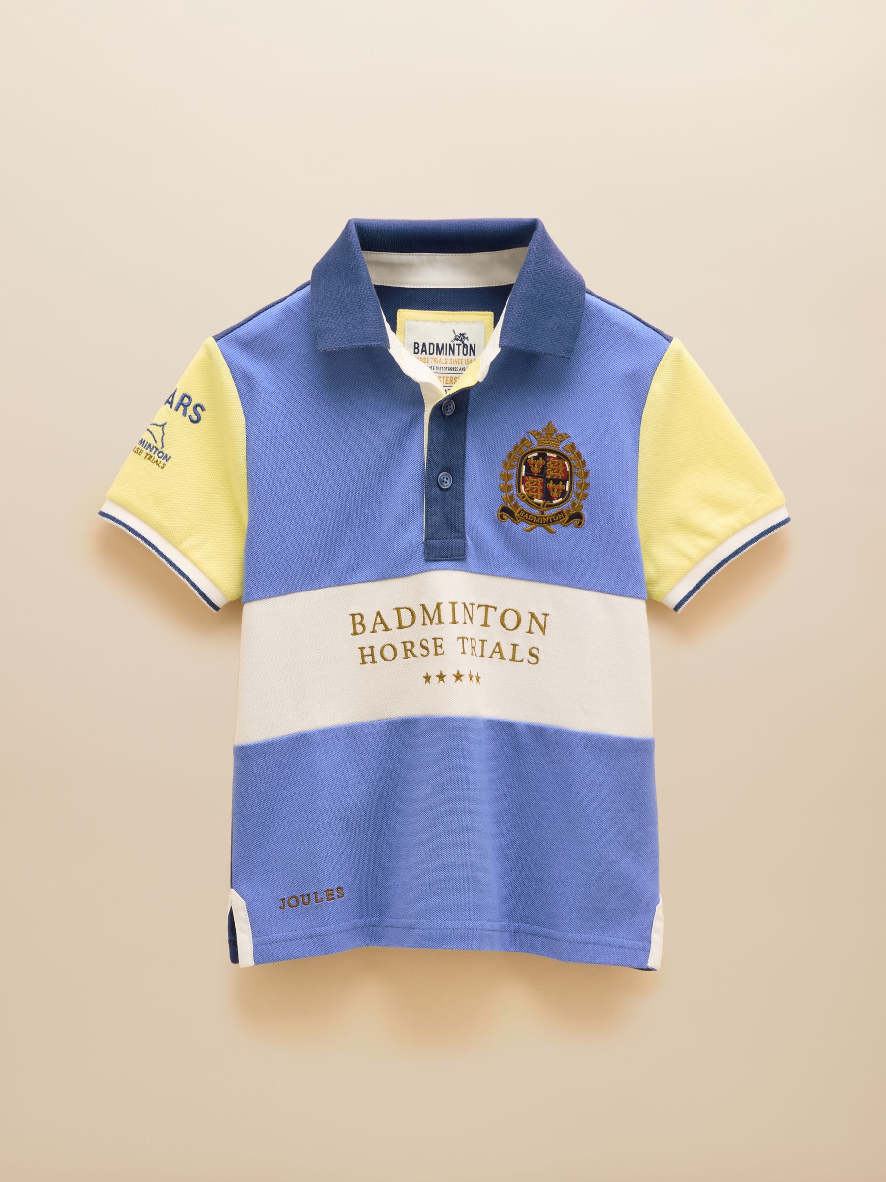 Official Badminton Blue Colourblock Pique Polo Shirt - Image 1 of 5
