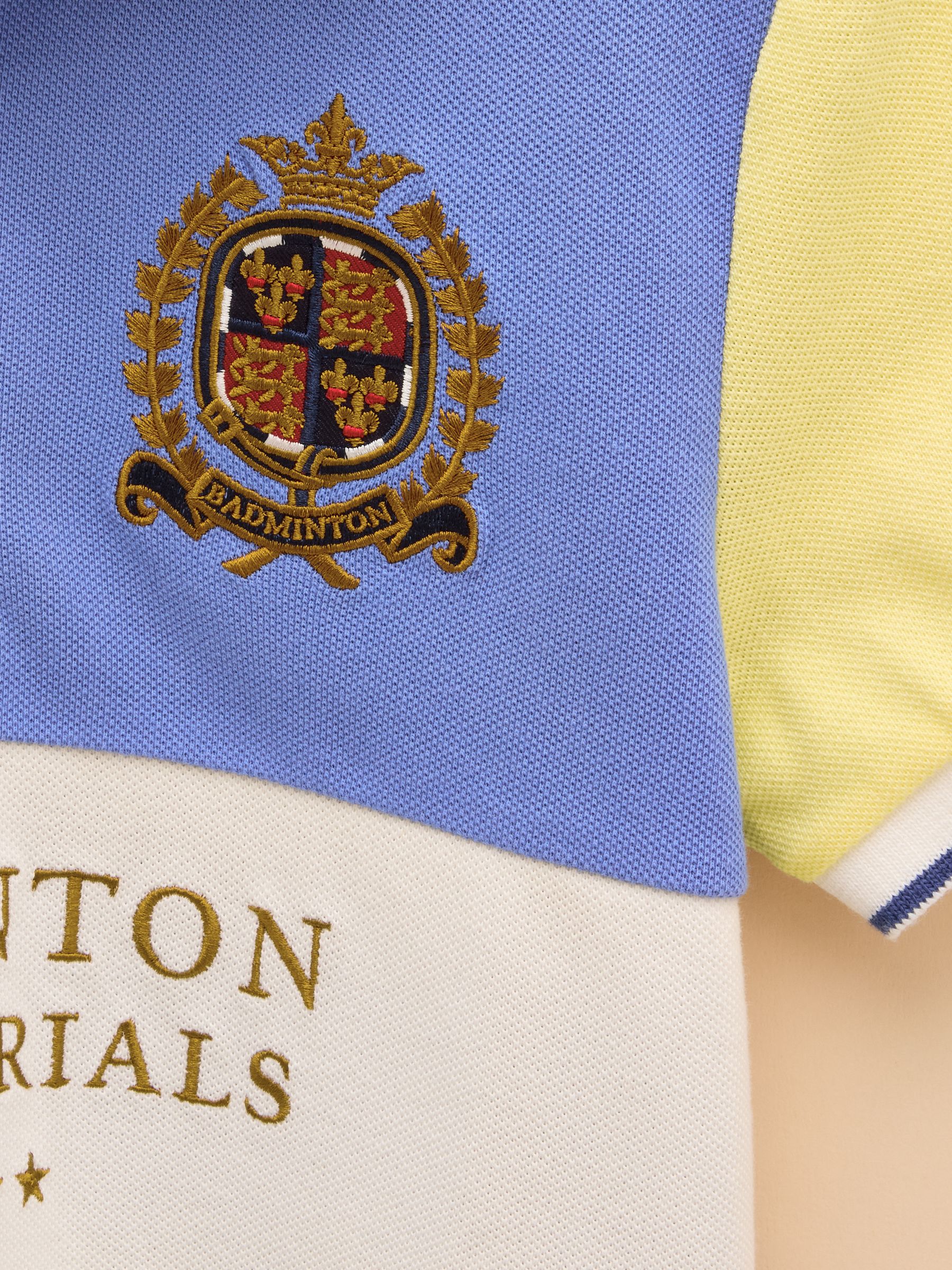 Official Badminton Blue Colourblock Pique Polo Shirt - Image 3 of 5