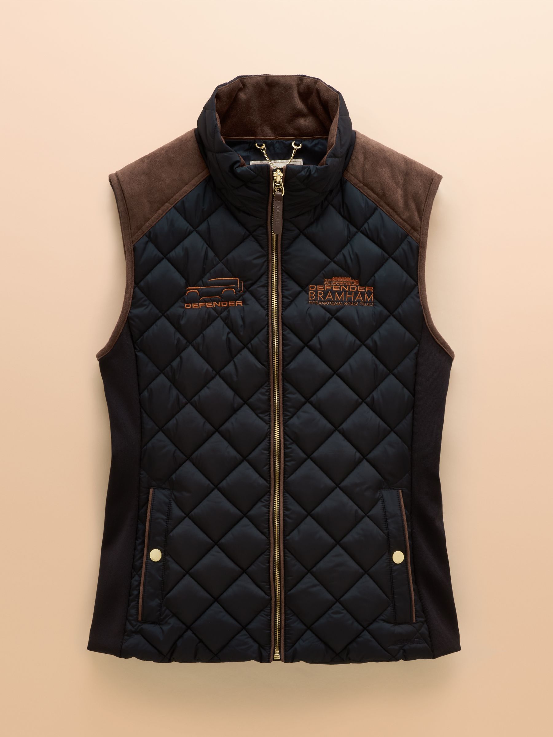 Official Bramham Navy Showerproof Diamond Quilted Gilet - Image 8 of 8