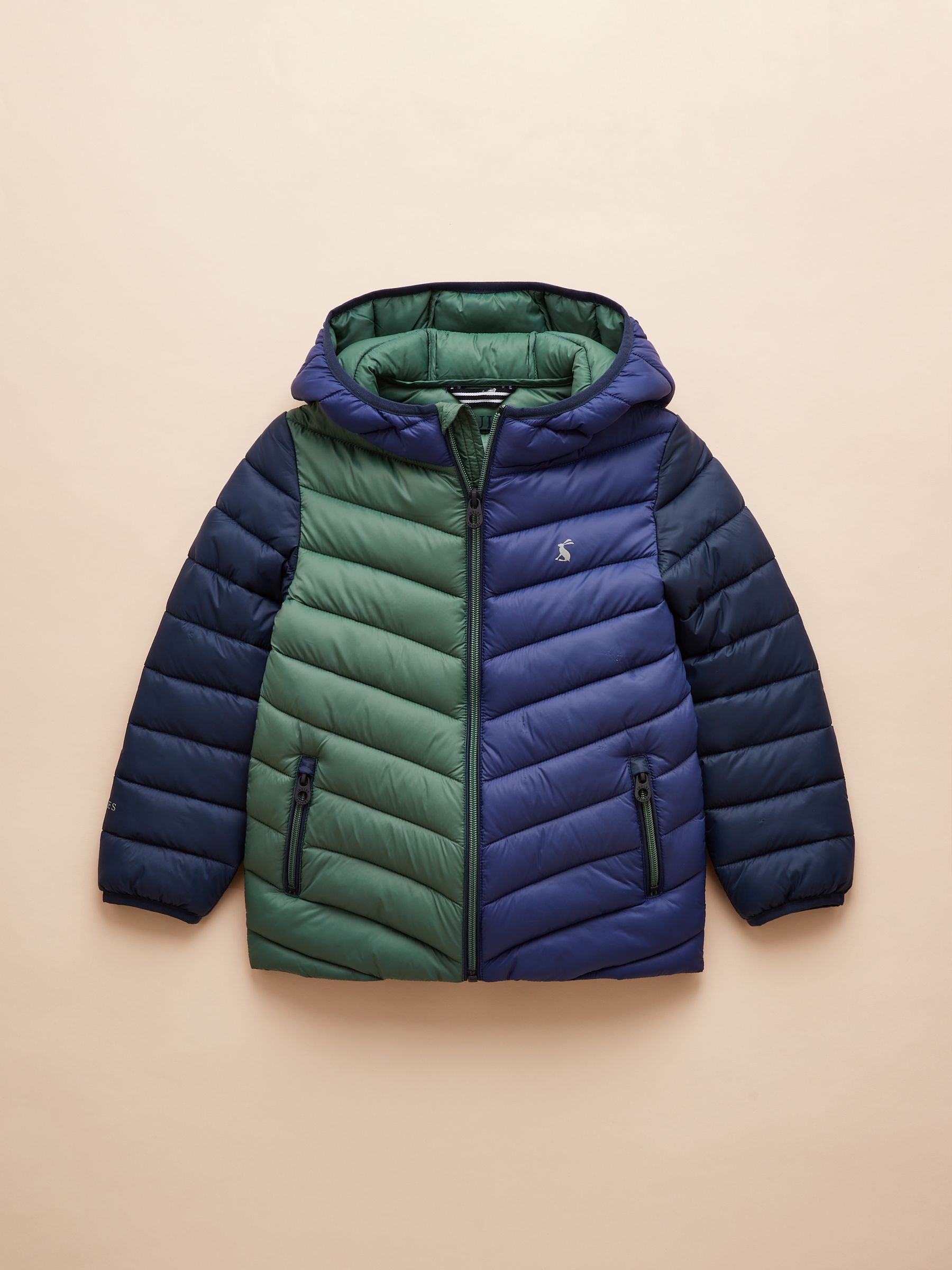 Kids' Cairn Blue Colourblock Showerproof Padded Coat - Image 3 of 8
