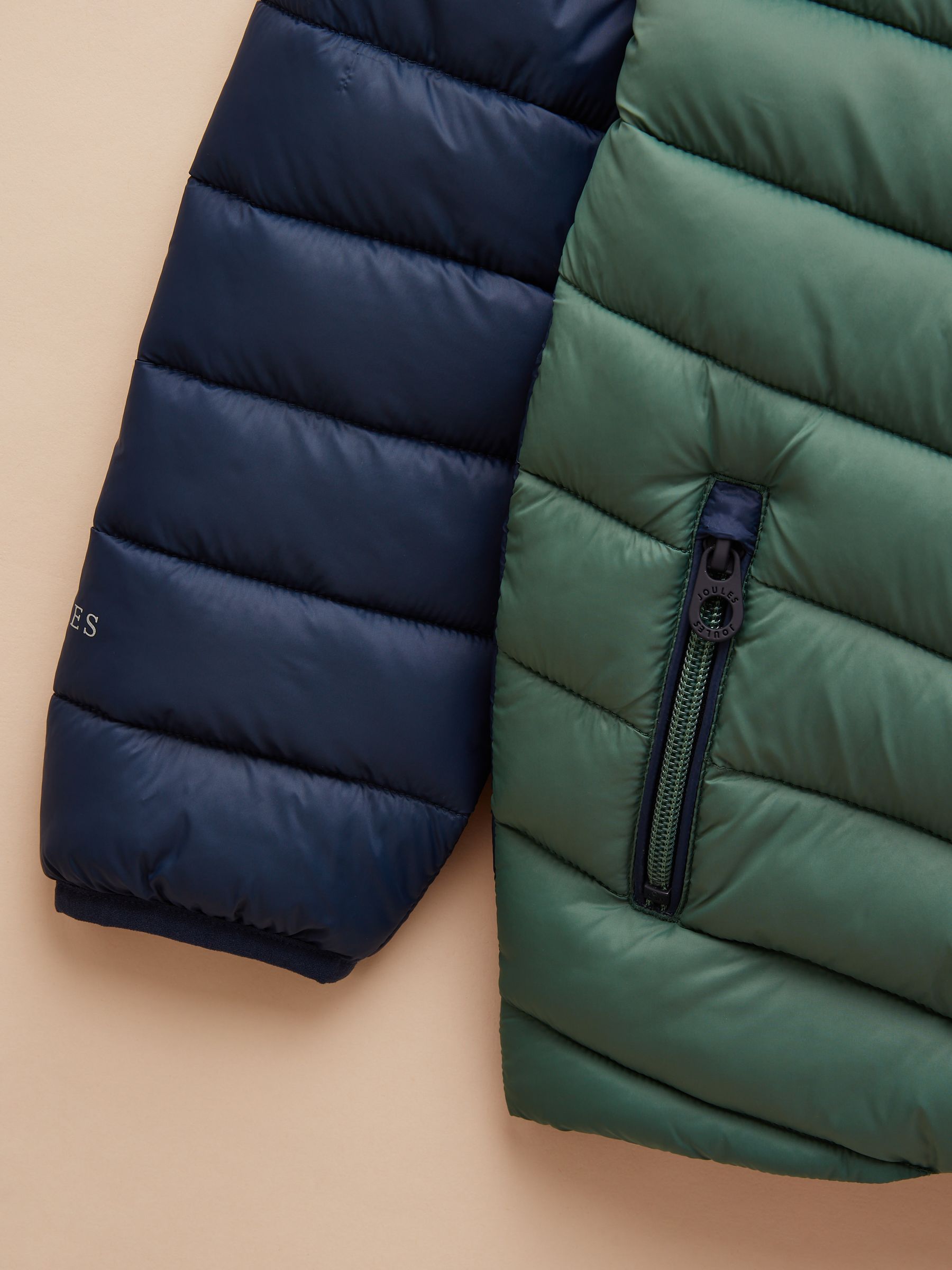 Kids' Cairn Blue Colourblock Showerproof Padded Coat - Image 6 of 8