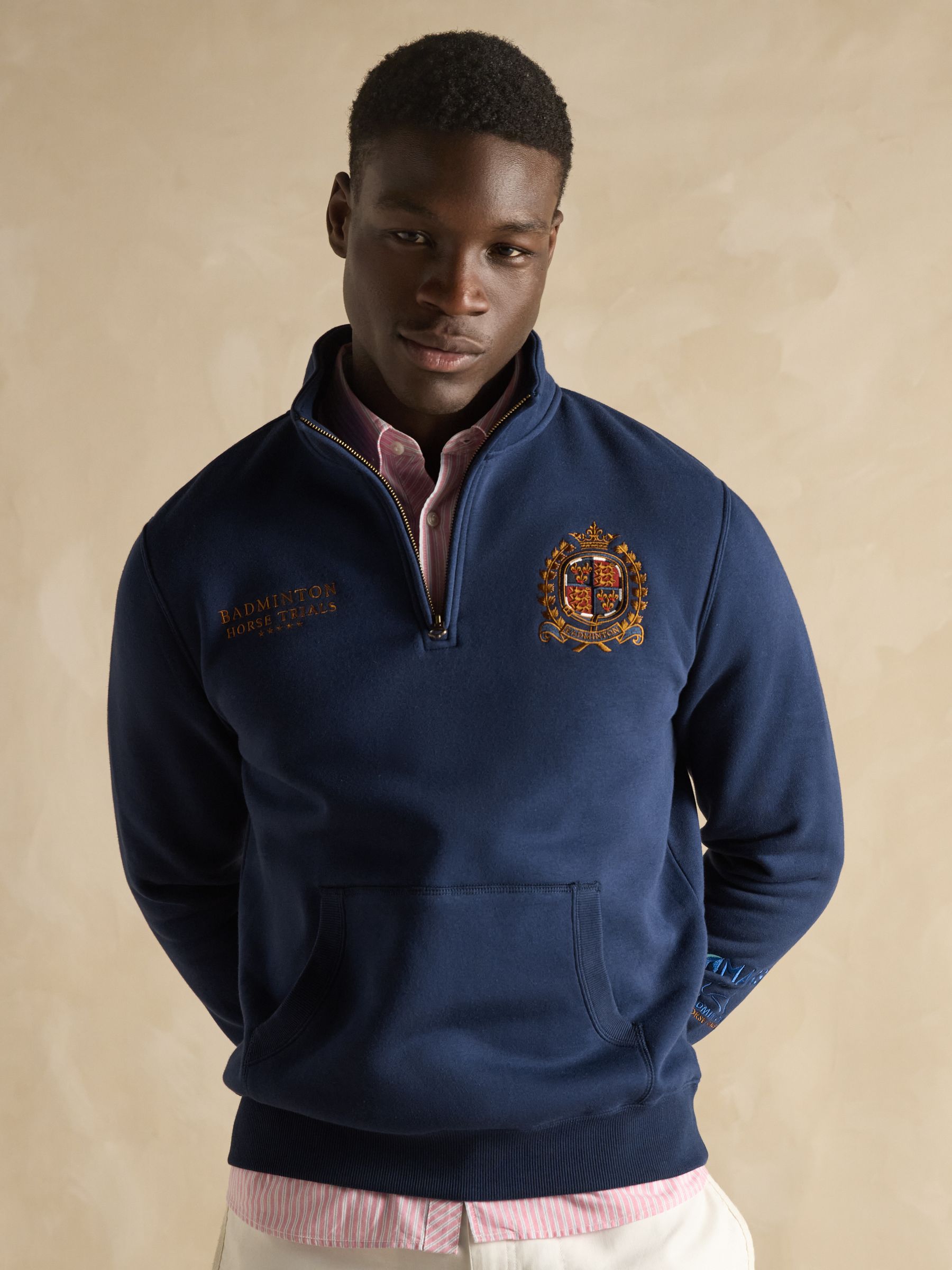 Official Badminton Navy Quarter Zip Sweatshirt - Image 4 of 11